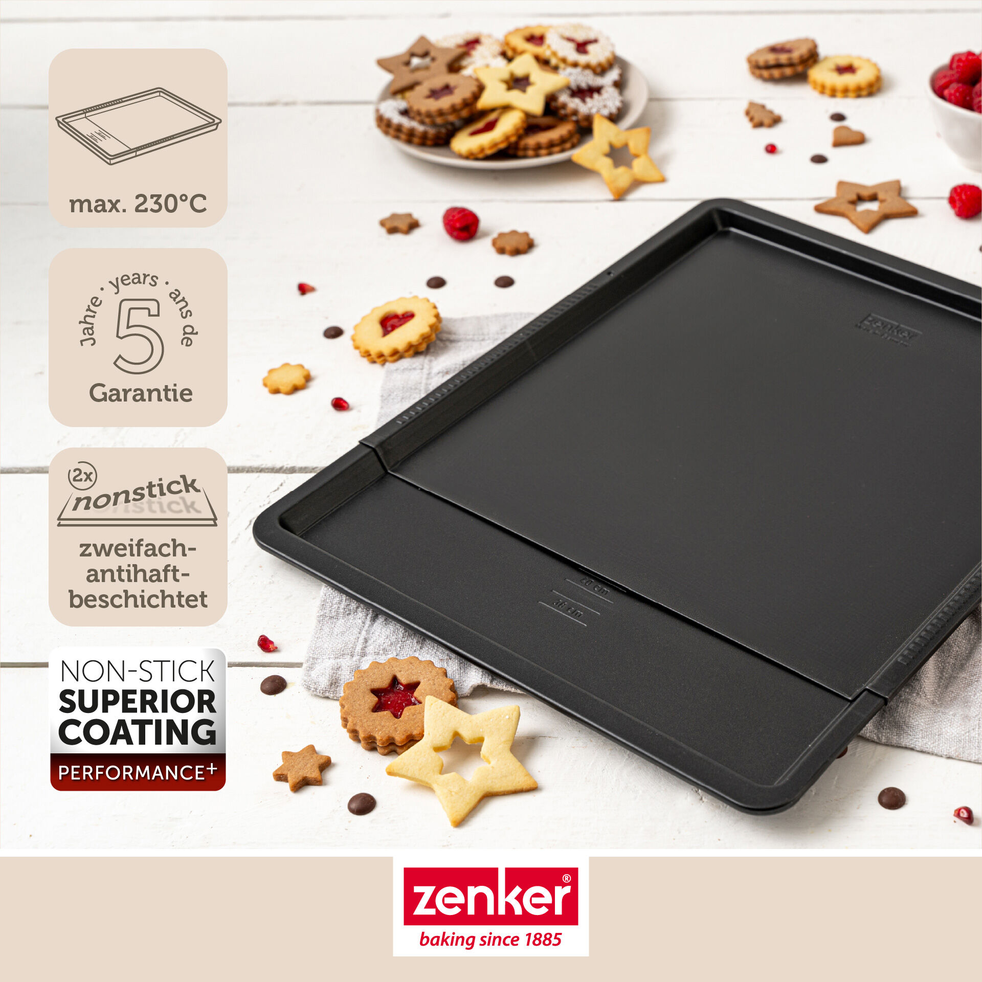 Backblech ausziehbar Perfect Black+, 37-52cm