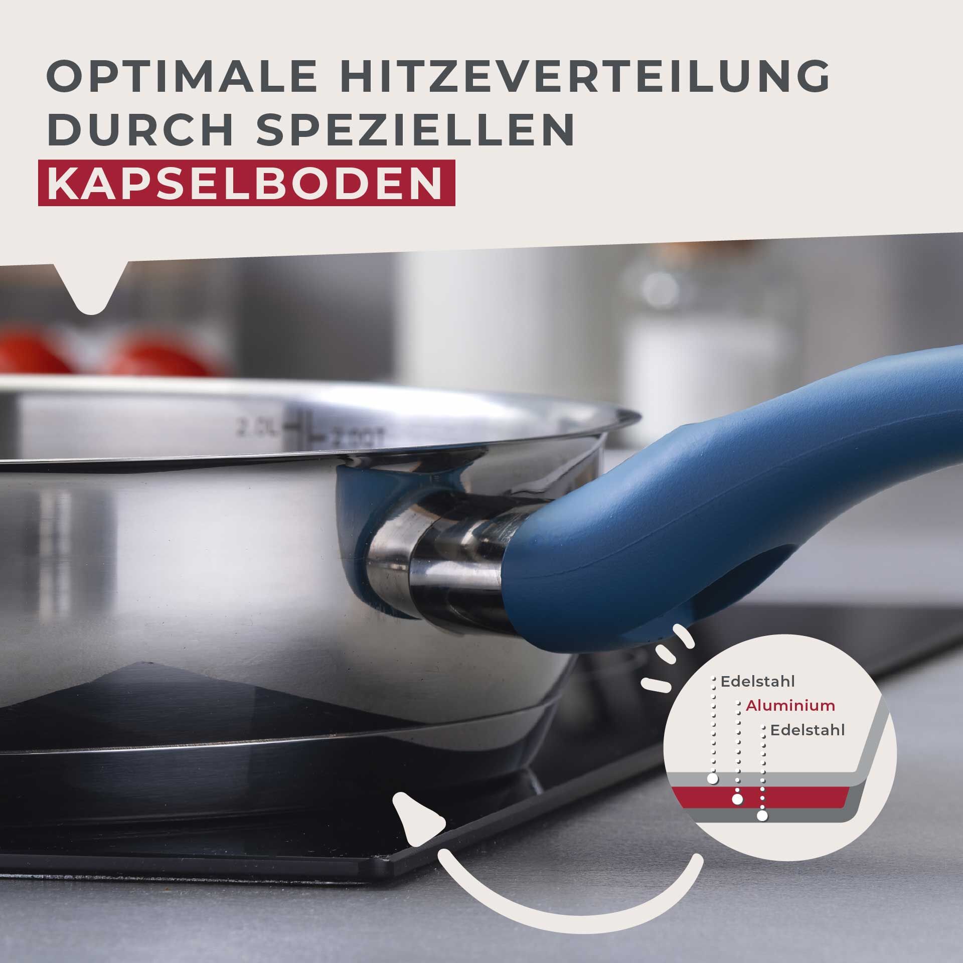 Bratpfanne Essential, Ø24cm, Edelstahl, blau