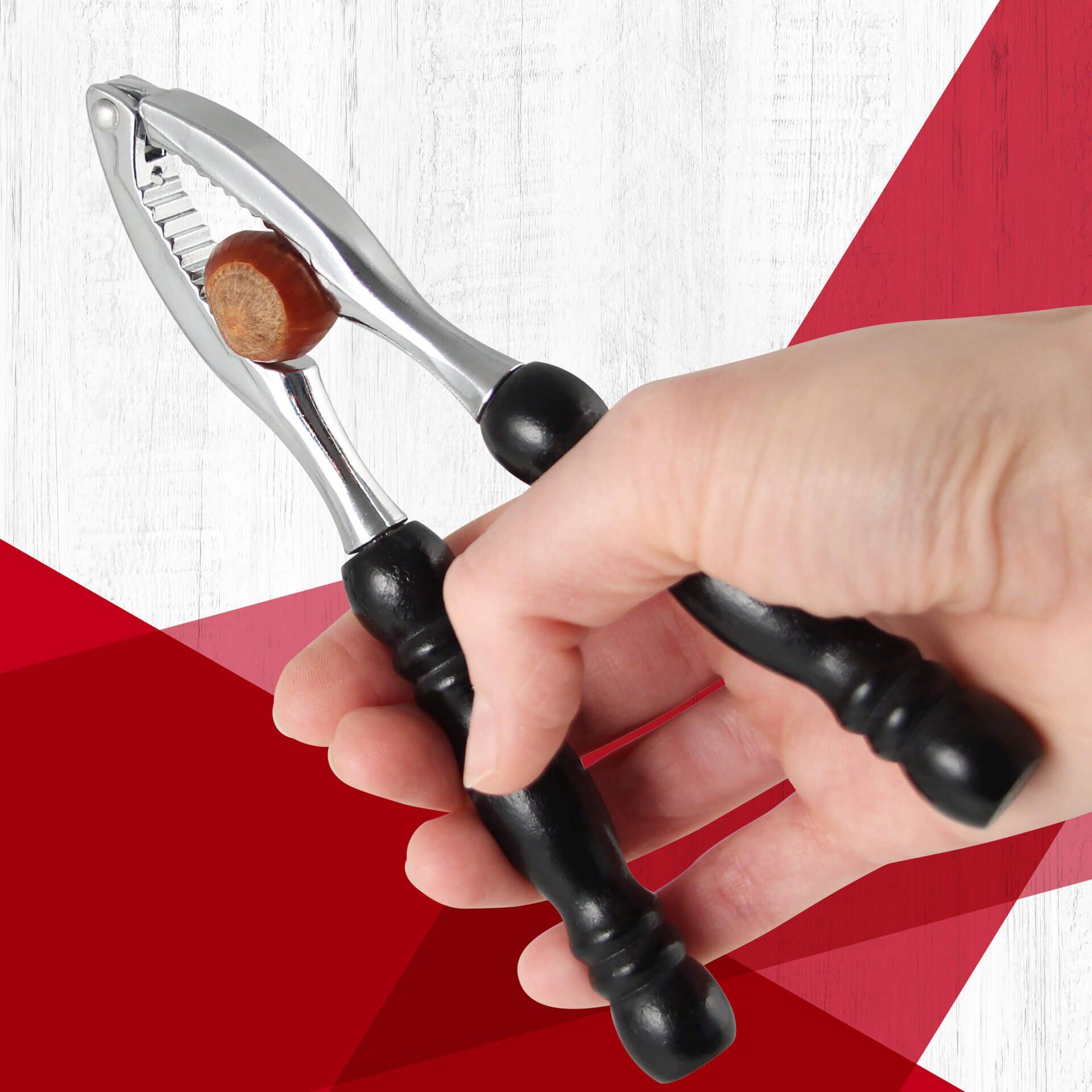 Nussknacker, 17cm, Holzgriff, schwarz