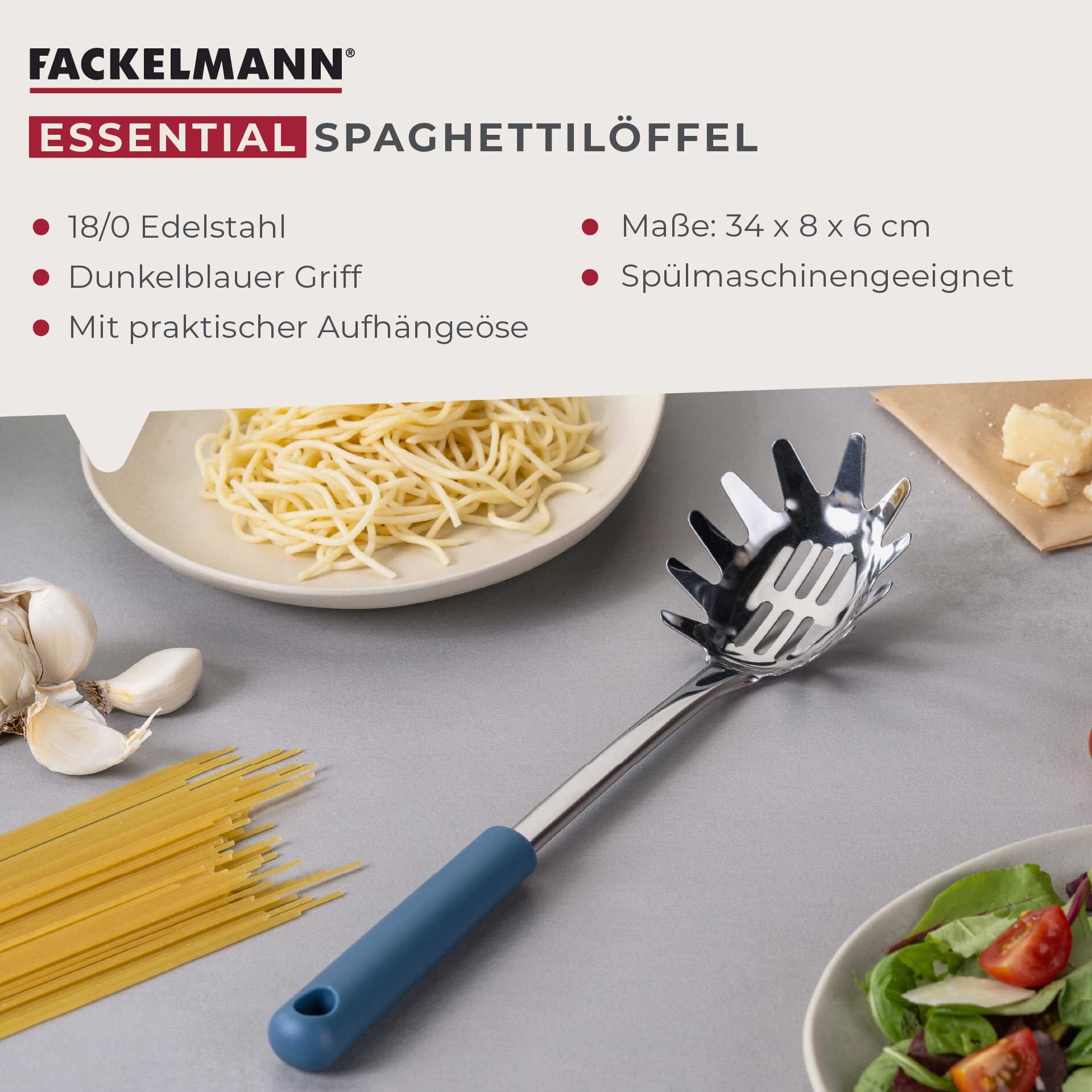 Spaghettilöffel Essential, blau