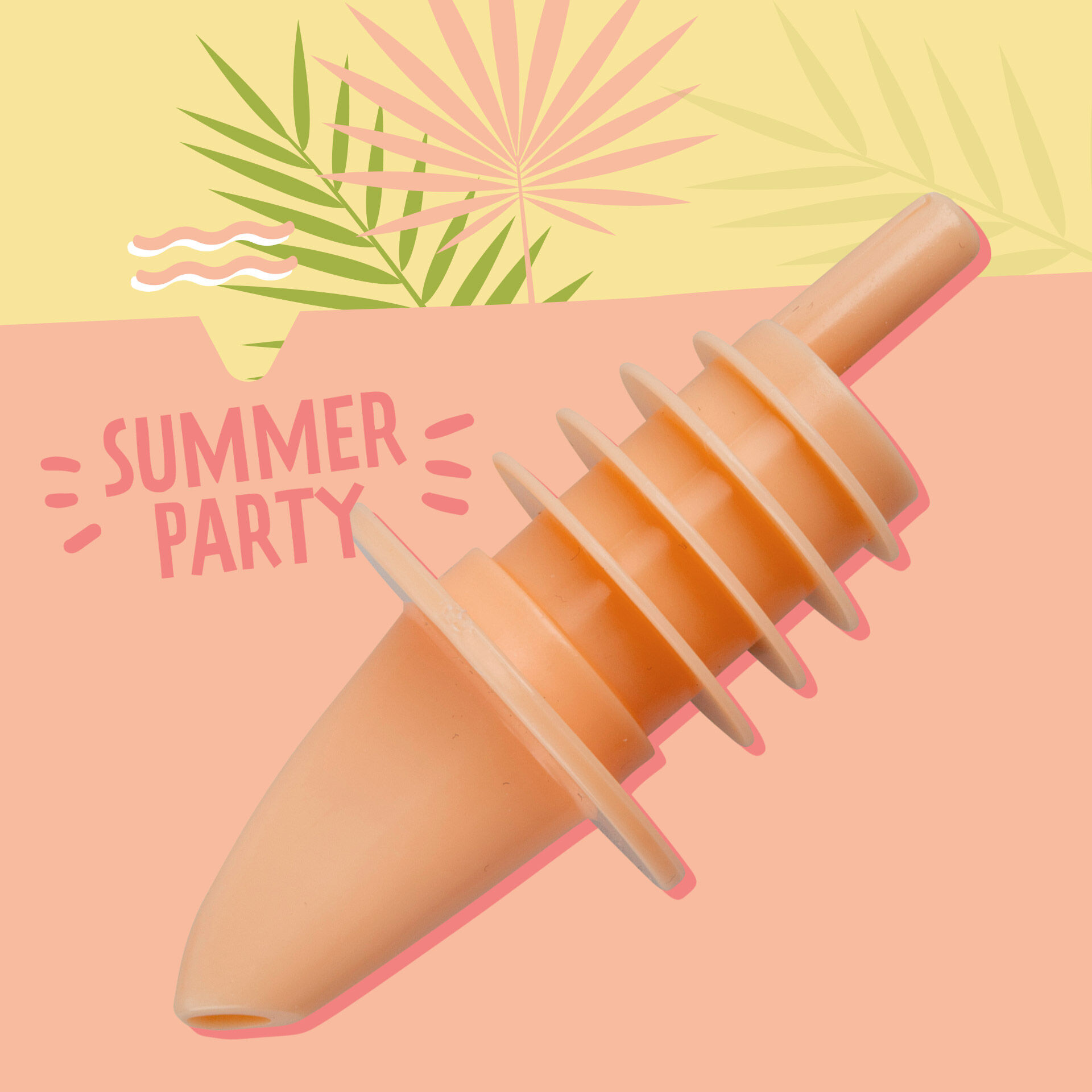 Flaschen-Ausgießer, 4 Stück, gelb/orange