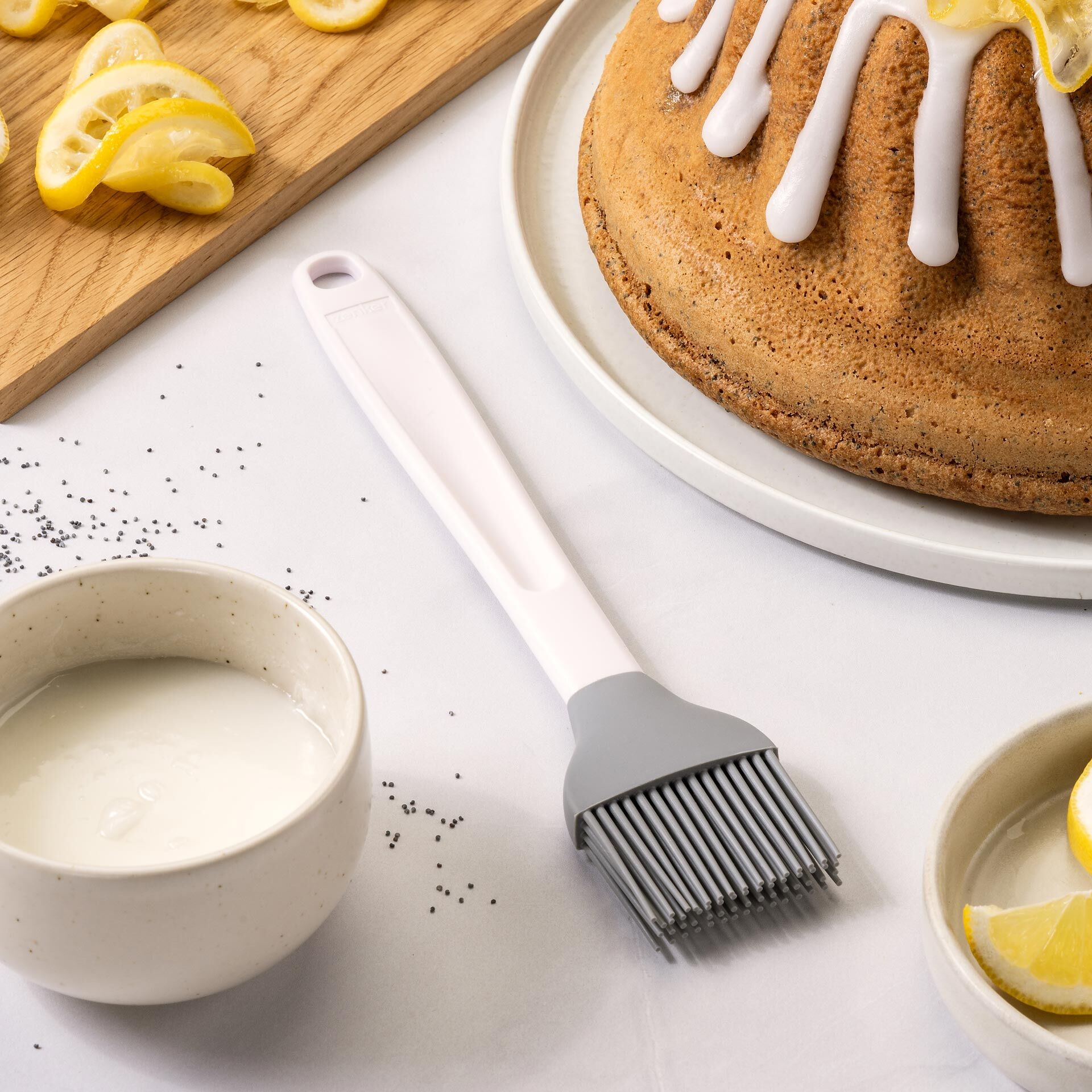 Backpinsel breit Pure Elegance, hellgrau, Silikon