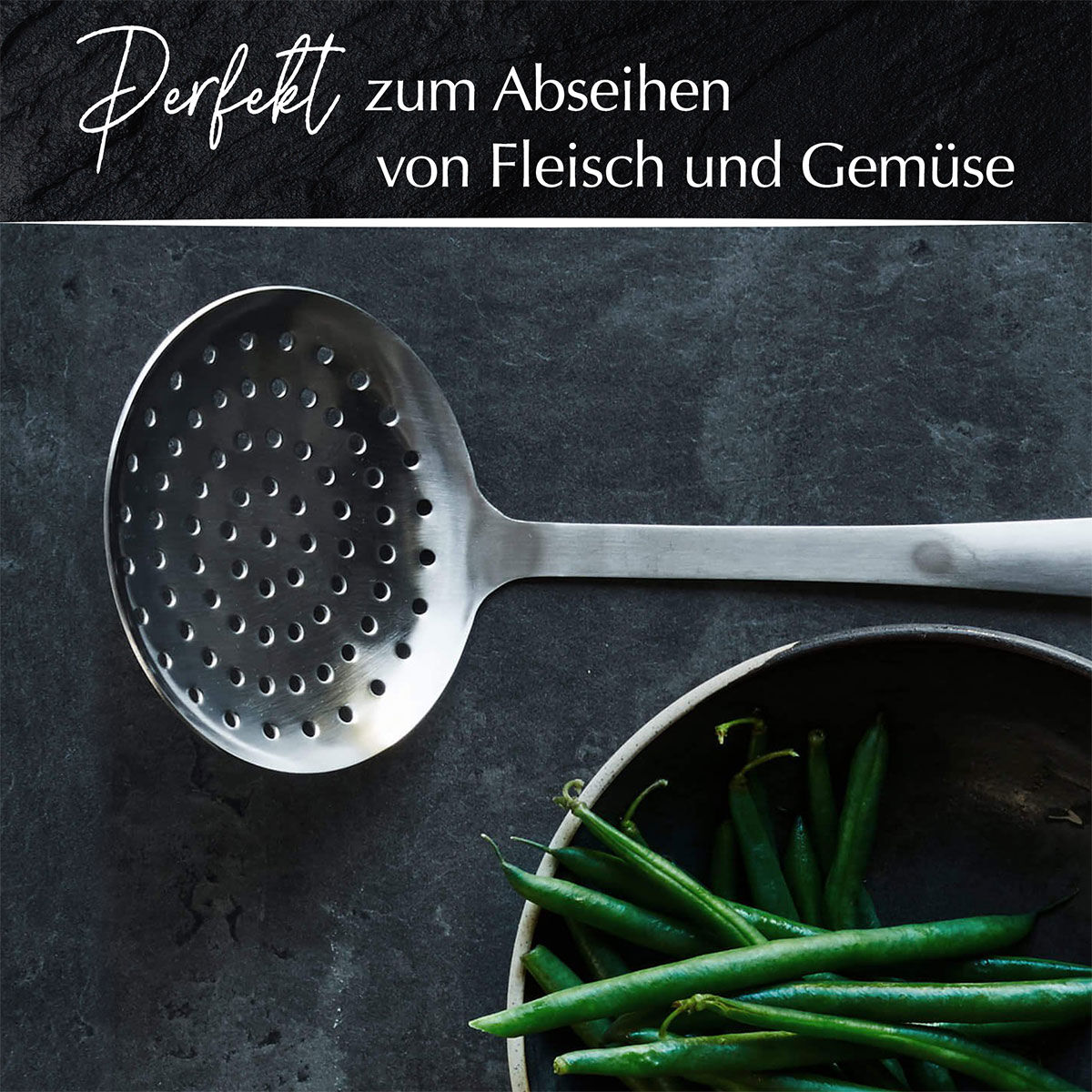 Schaumlöffel Satin, 32cm, Edelstahl