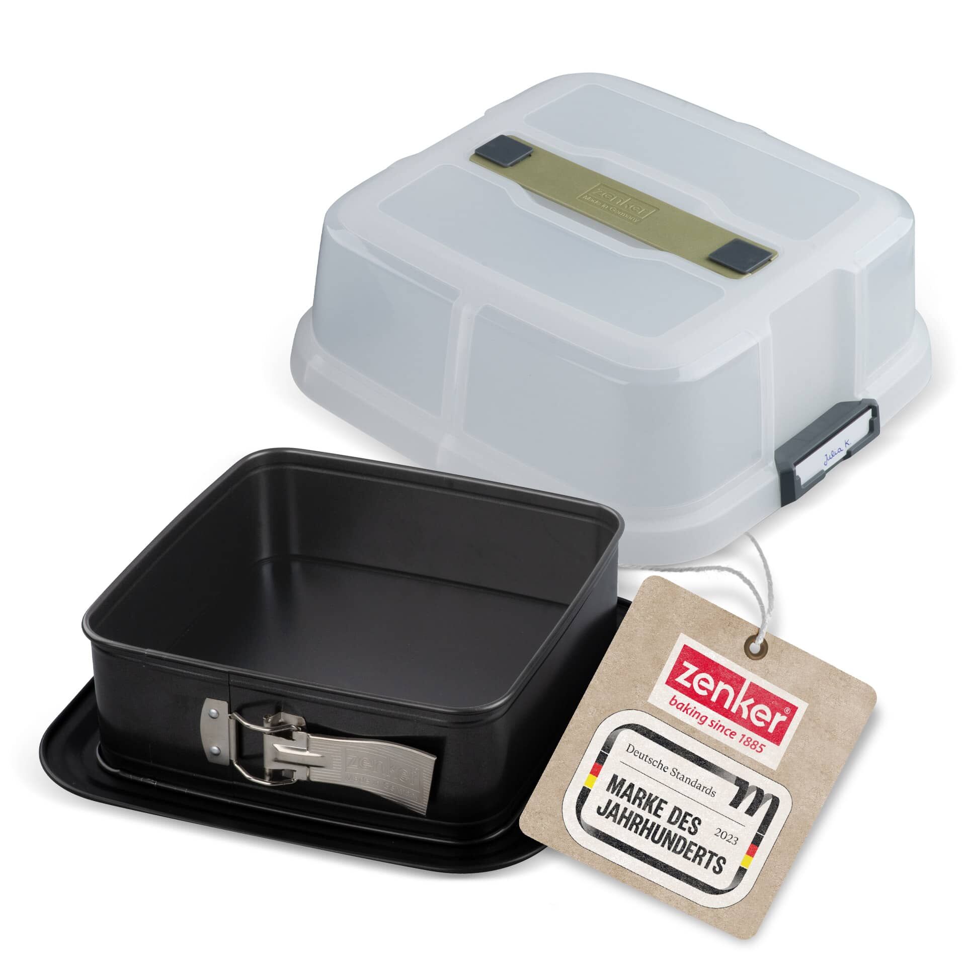 Springform quadratisch mit Transporthaube,  24x24cm