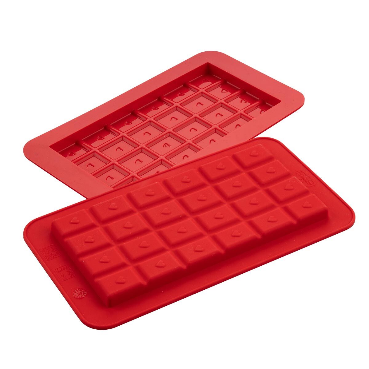 Schokoladenform Süße Tafeln rot, Silikon, 2 Stück