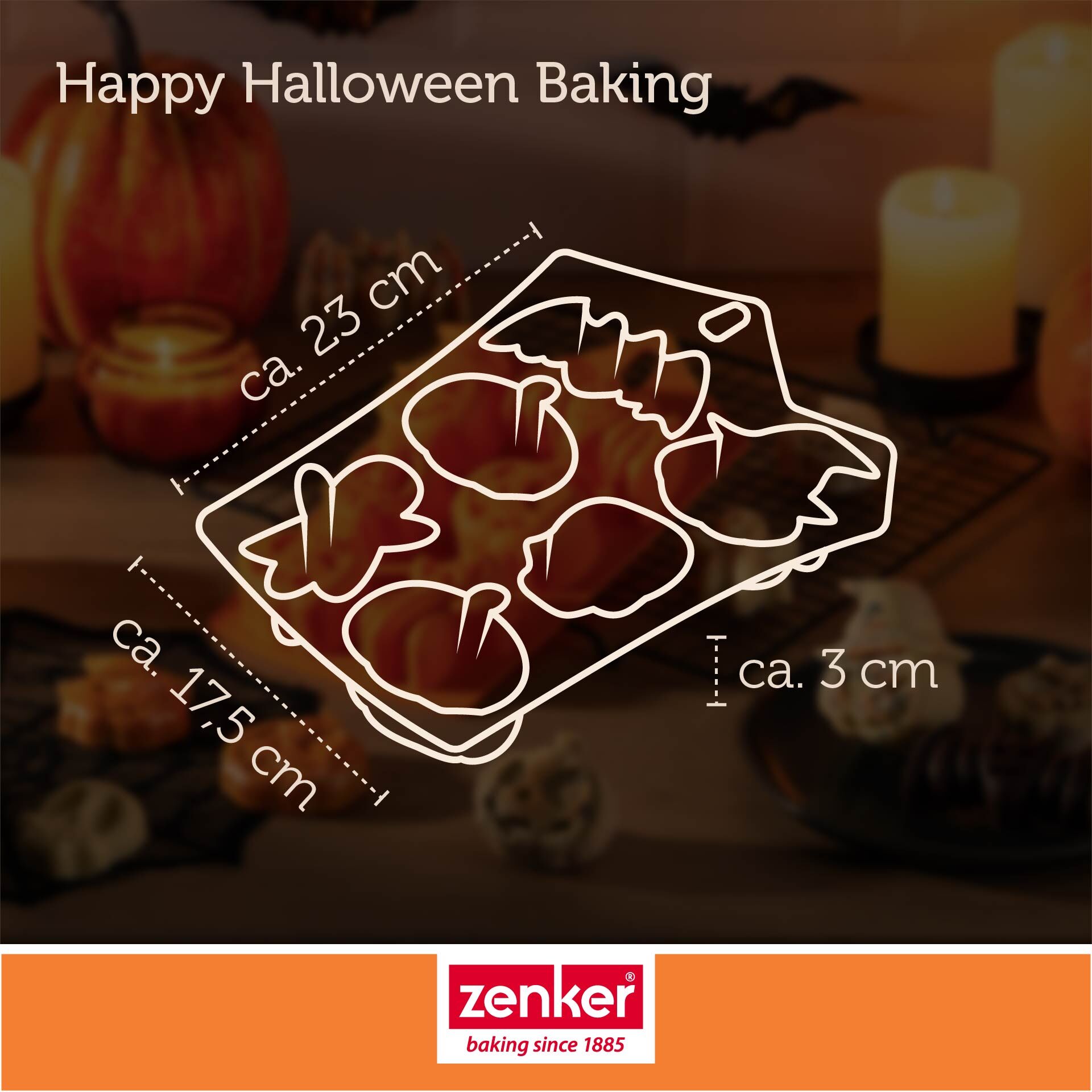 Happy Halloween Baking Minikuchenform/Eiswürfelformer Halloween-Motive
