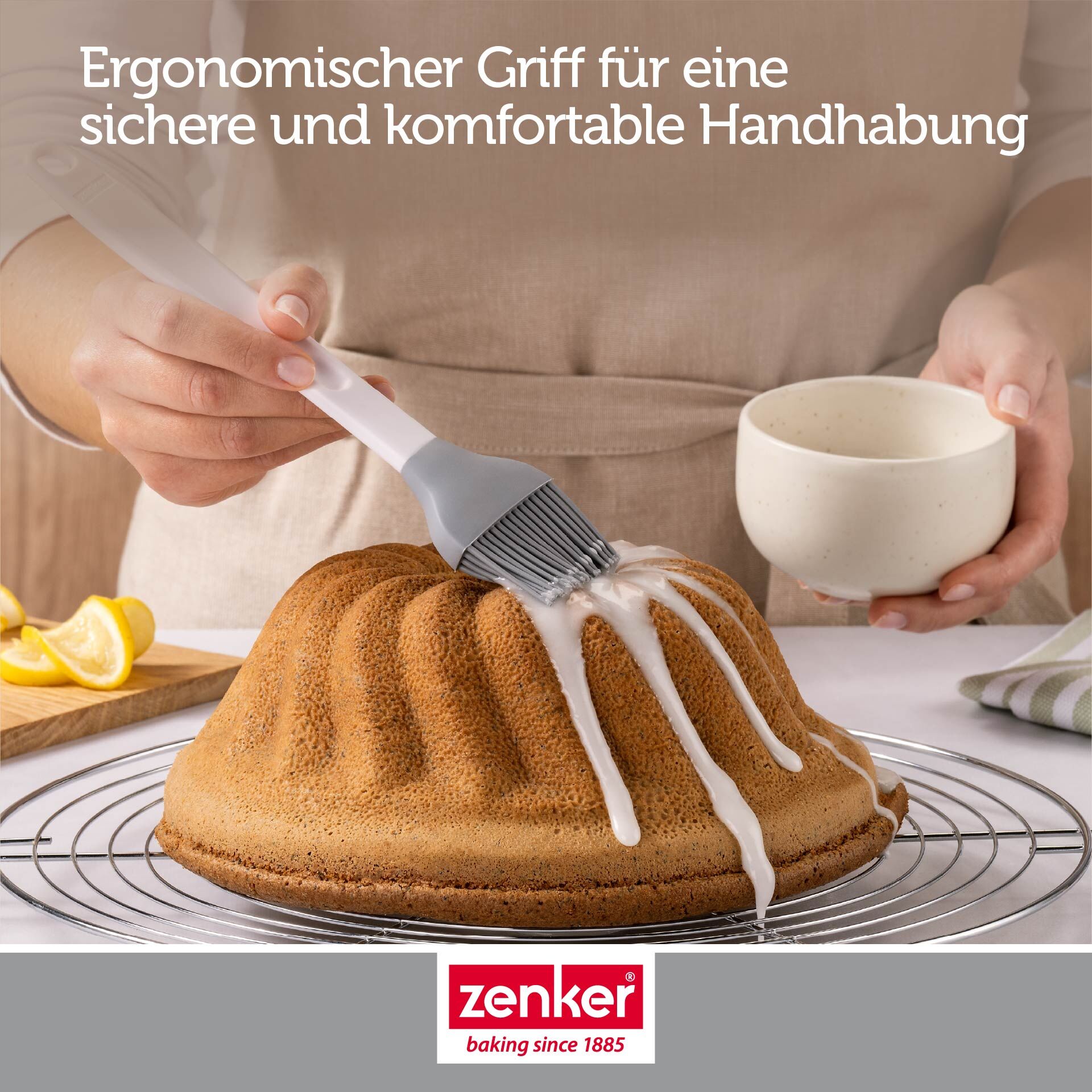 Backpinsel breit Pure Elegance, hellgrau, Silikon