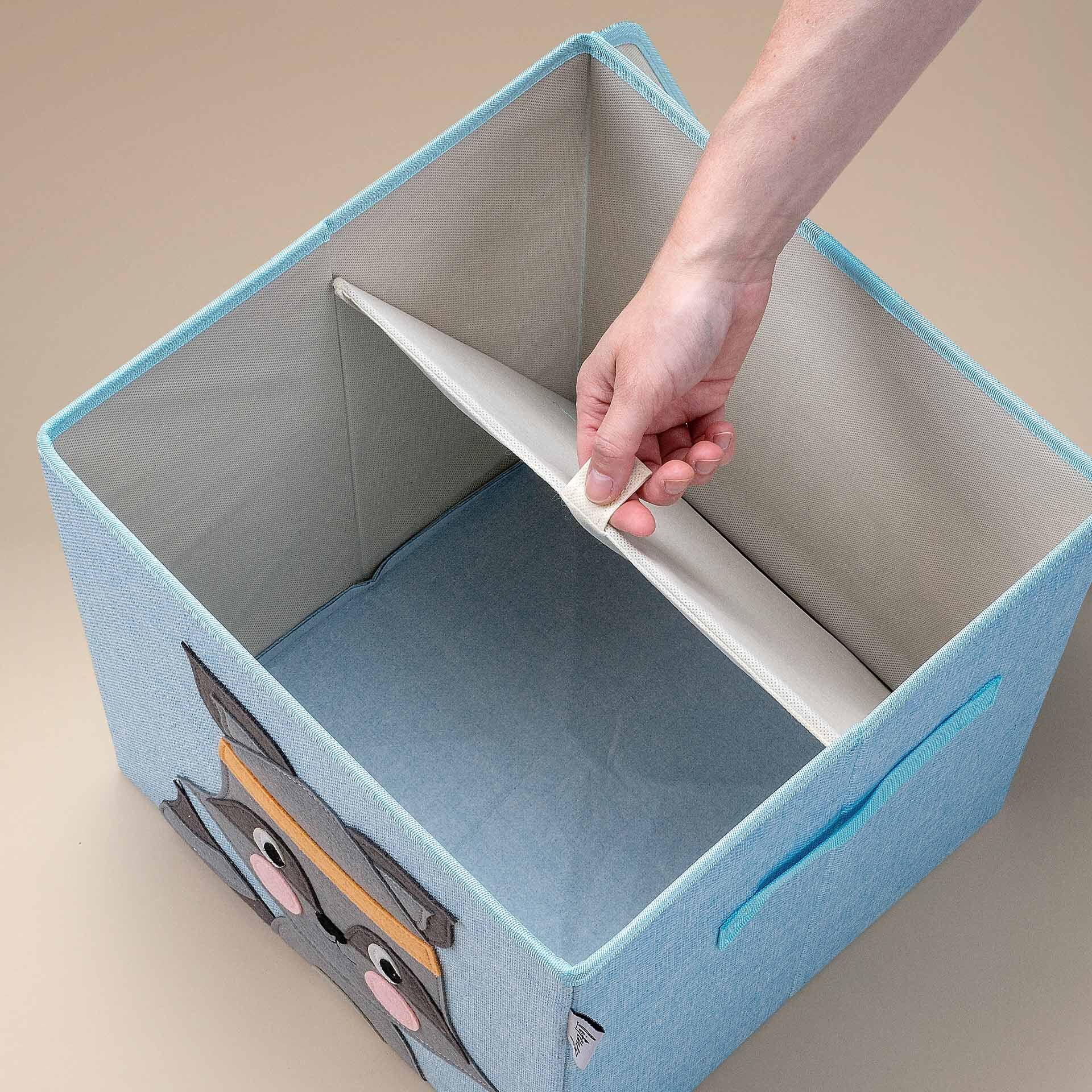 Aufbewahrungsbox mit Deckel, Waschbär, blau, 33x33x33cm