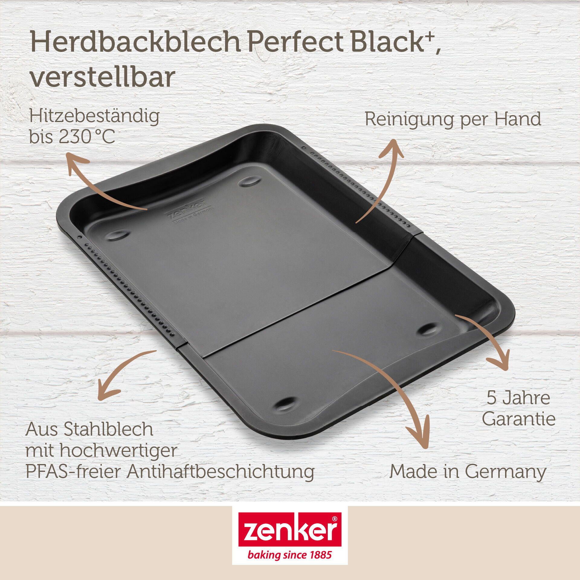 Backblech ausziehbar Perfect Black+, 34,5-52cm