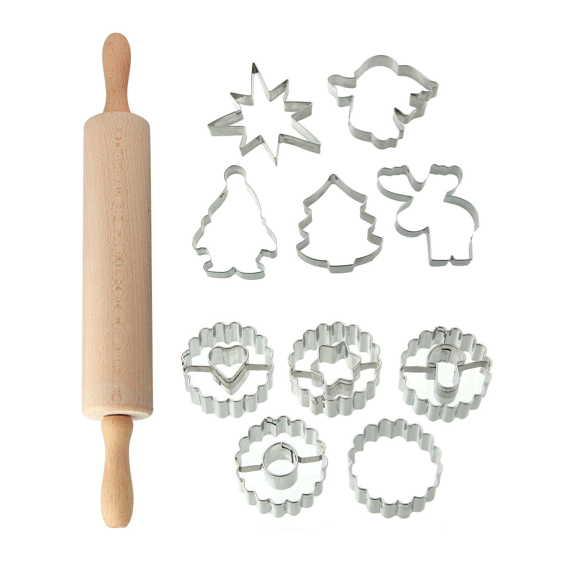 Ausstecher-Set "Weihnachtsplätzchen", 11-teilig