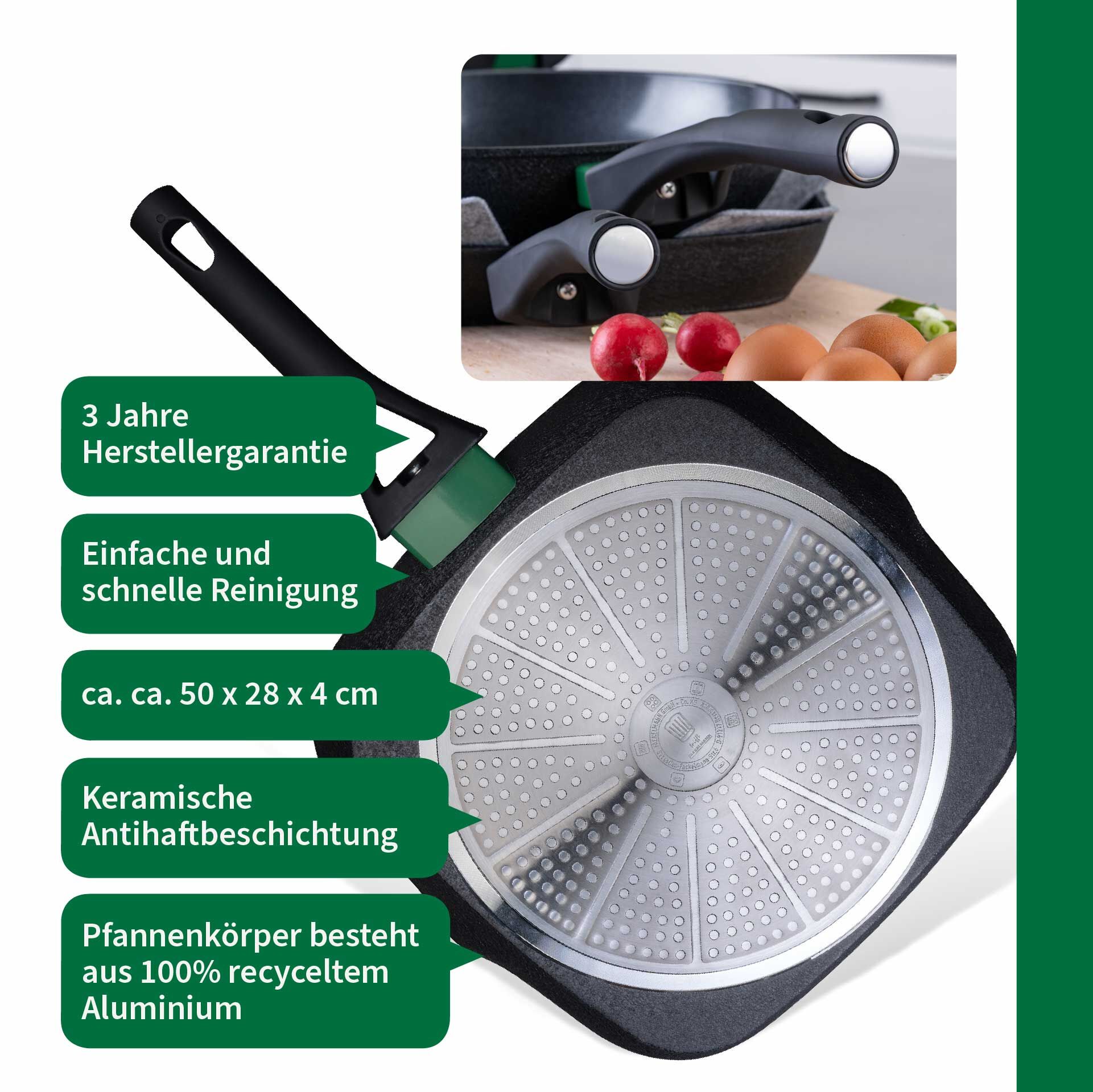Grillpfanne Hamburg, keramische Antihaft-Beschichtung, Ø28cm