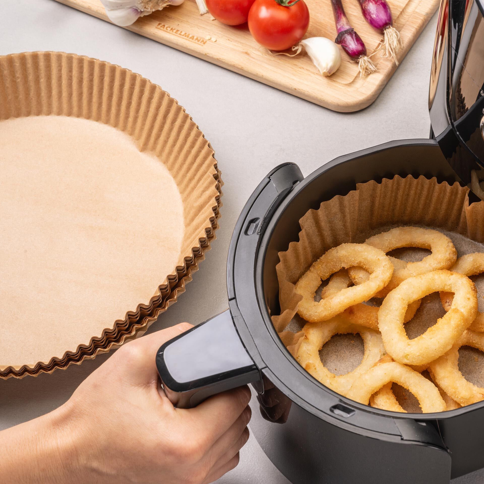 Backpapier für Heißluftfritteuse, rund, 20cm, 50 Stk.