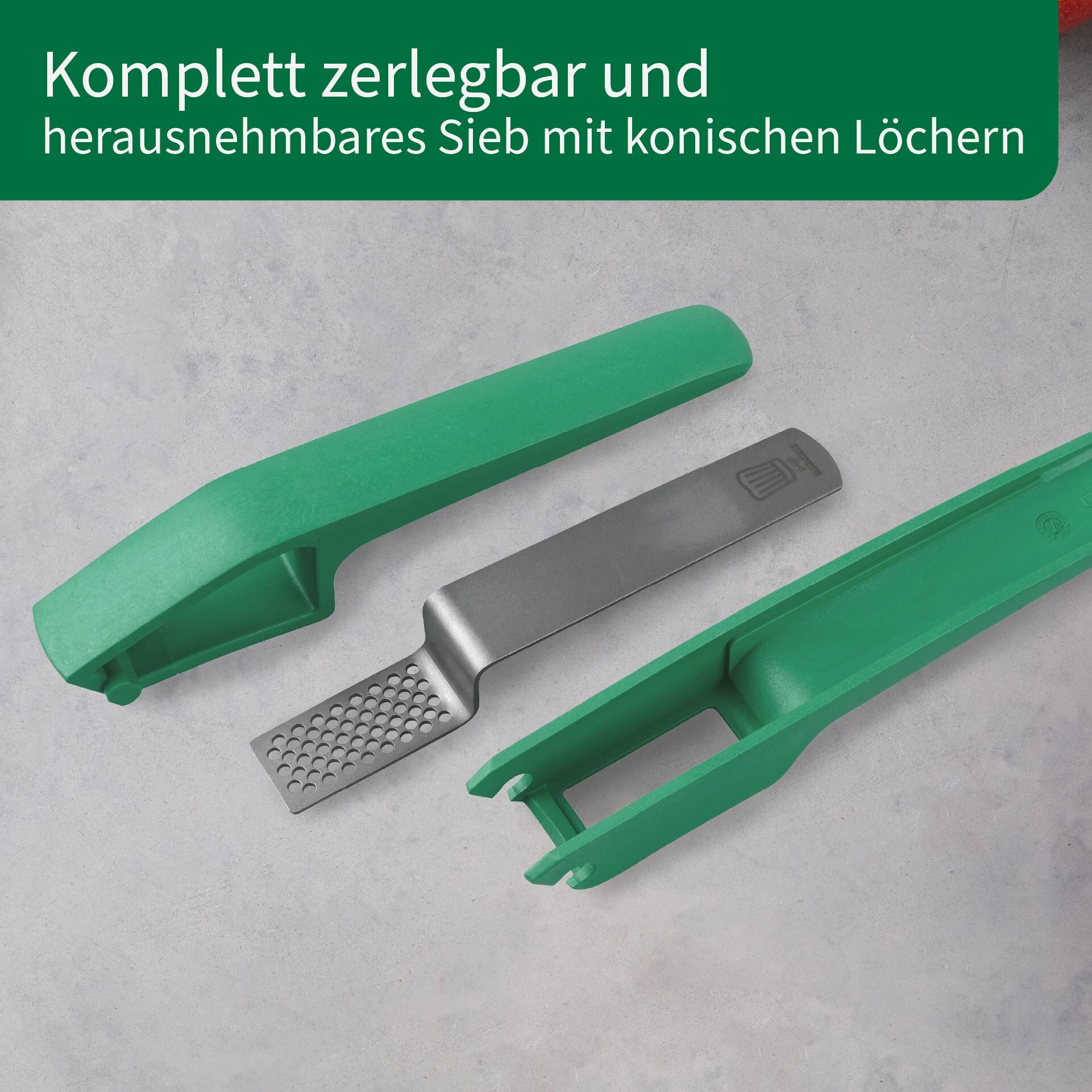 Knoblauchpresse, grün