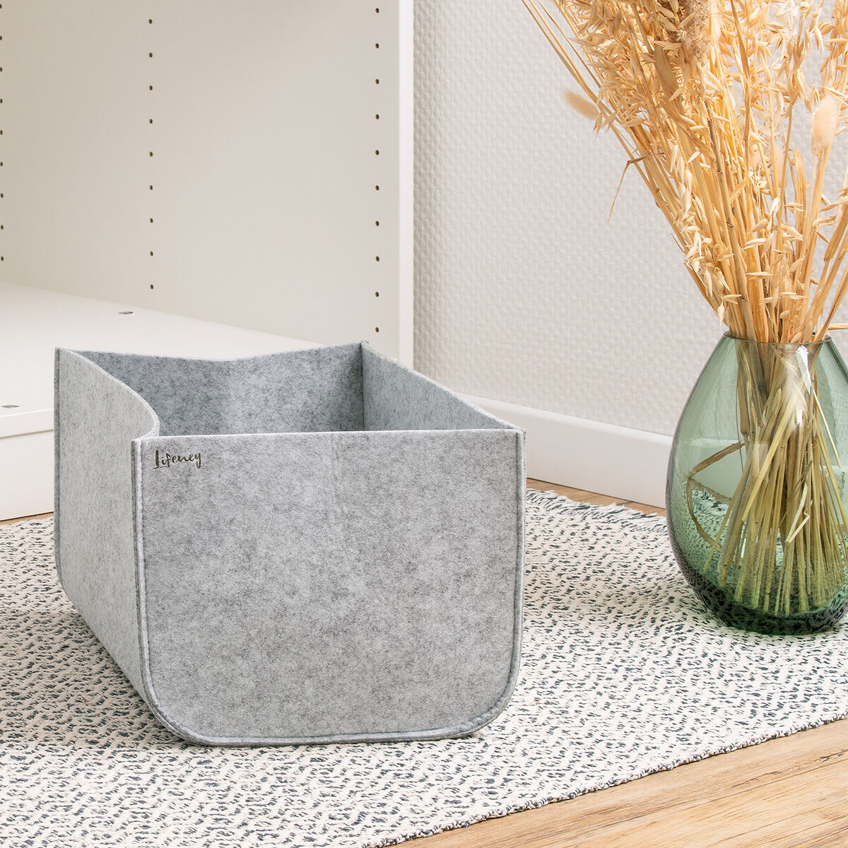 Organize your closet Aufbewahrungsbox, 33x33x33 cm, Filz, grau