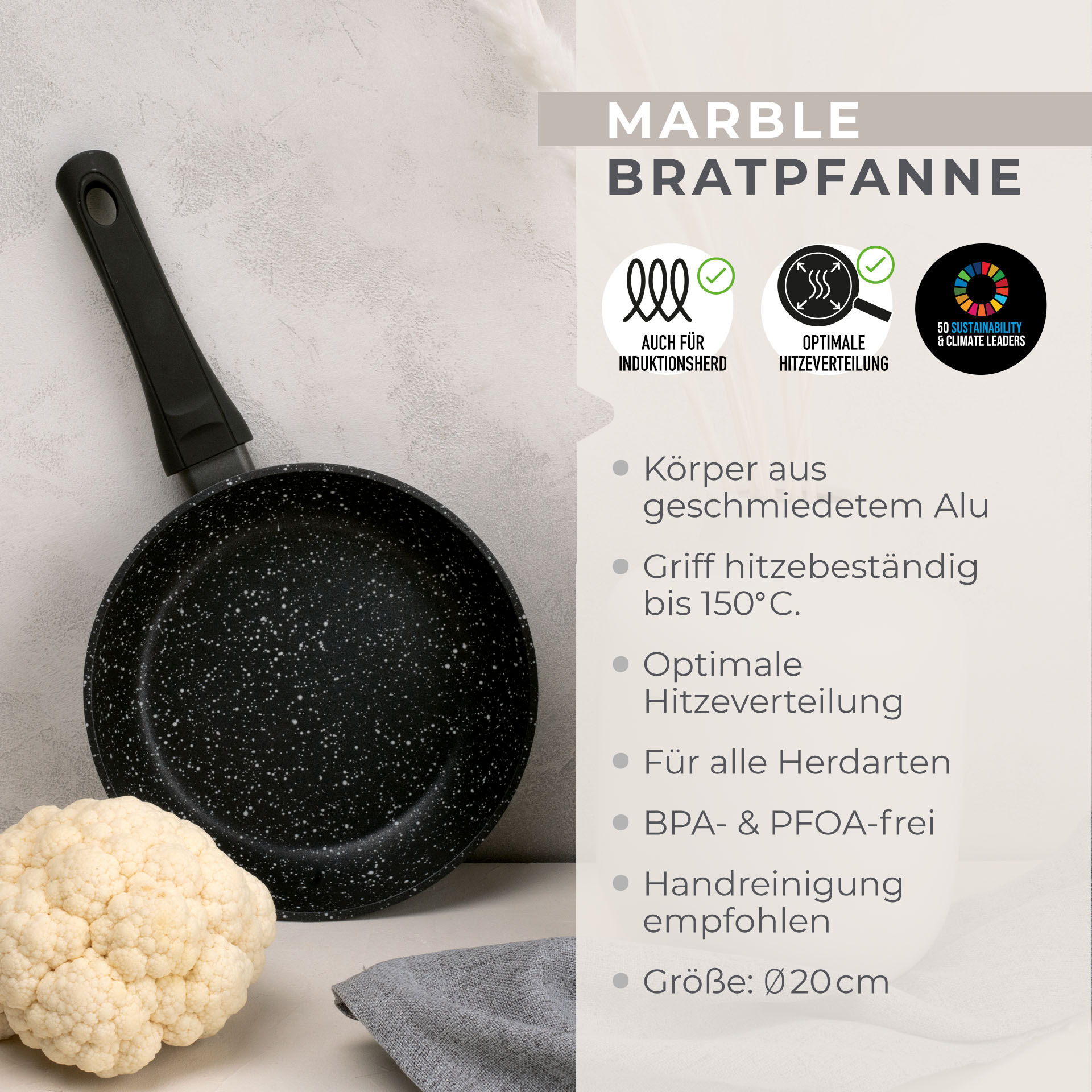 Antihaft-Pfanne Marble, Ø20cm