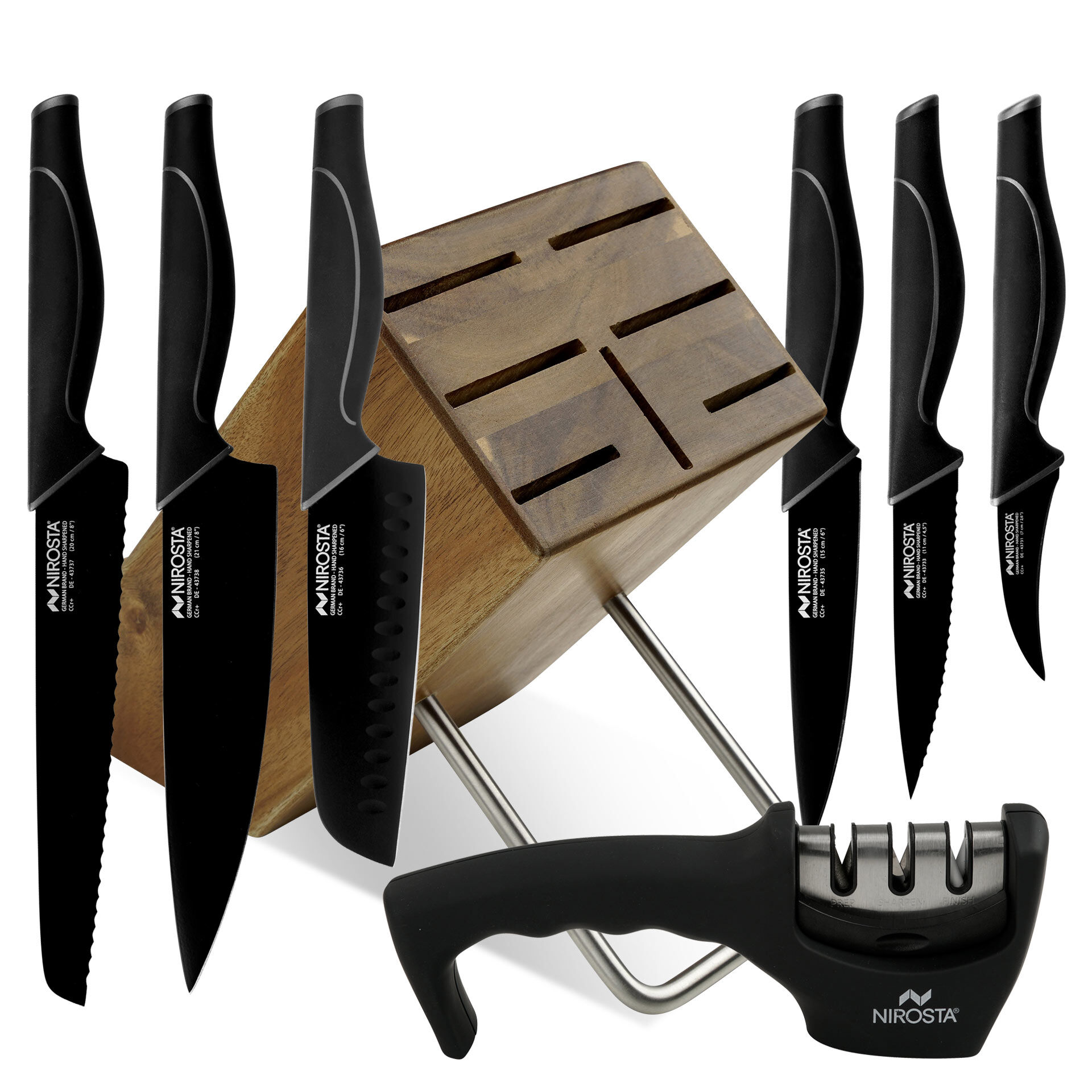 Messerblock-Set inkl. Messerschärfer Wave, 8-teilig