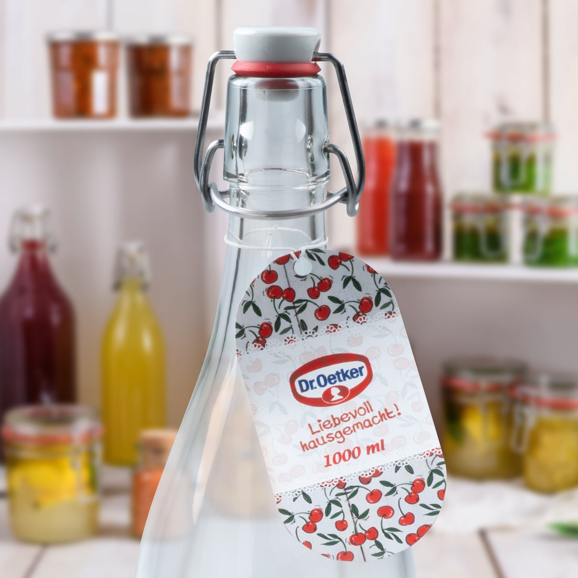 Liebevoll hausgemacht Bügelverschlussflasche, 1000ml