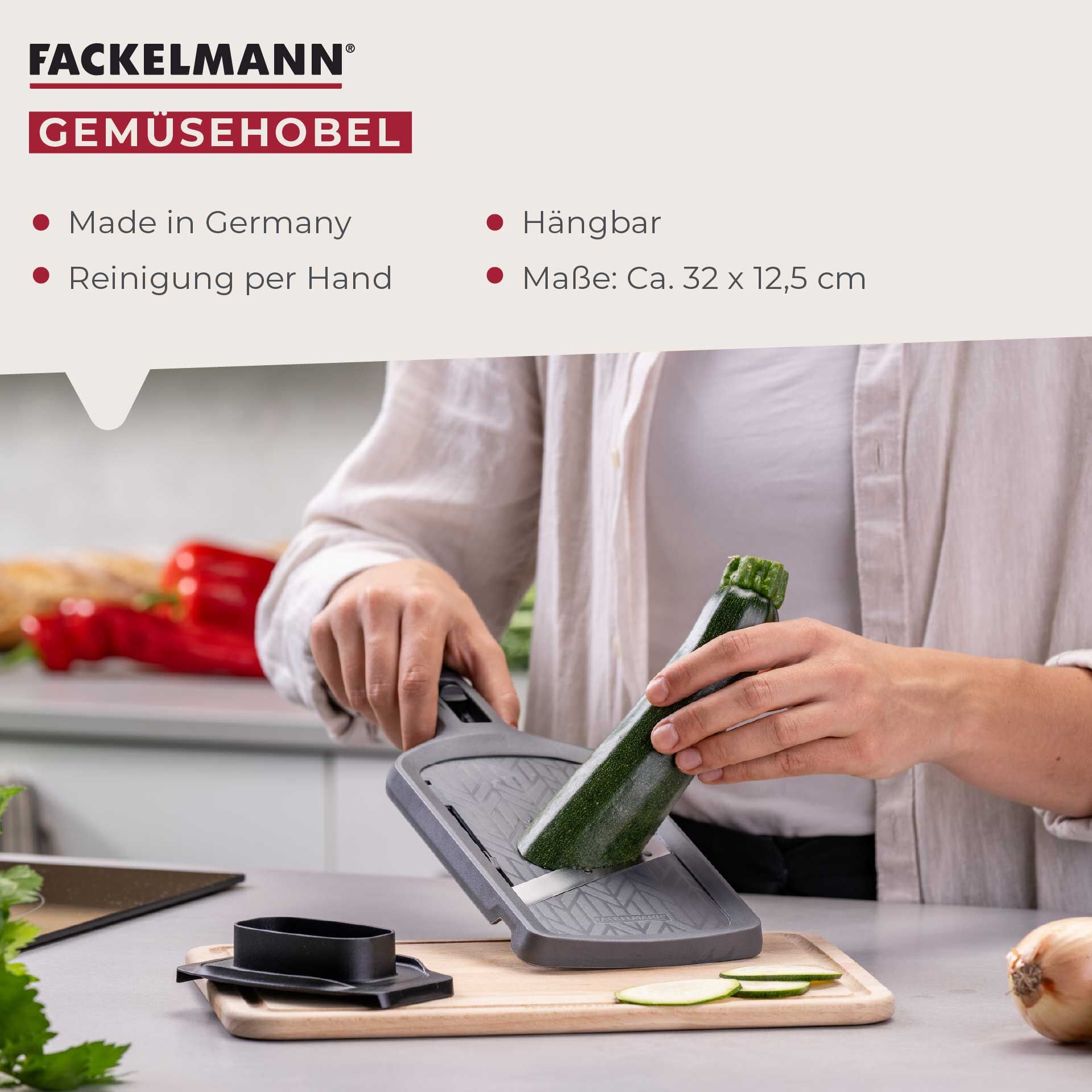 Gemüsehobel mit abnehmbaren Aufsatz Statement, grau