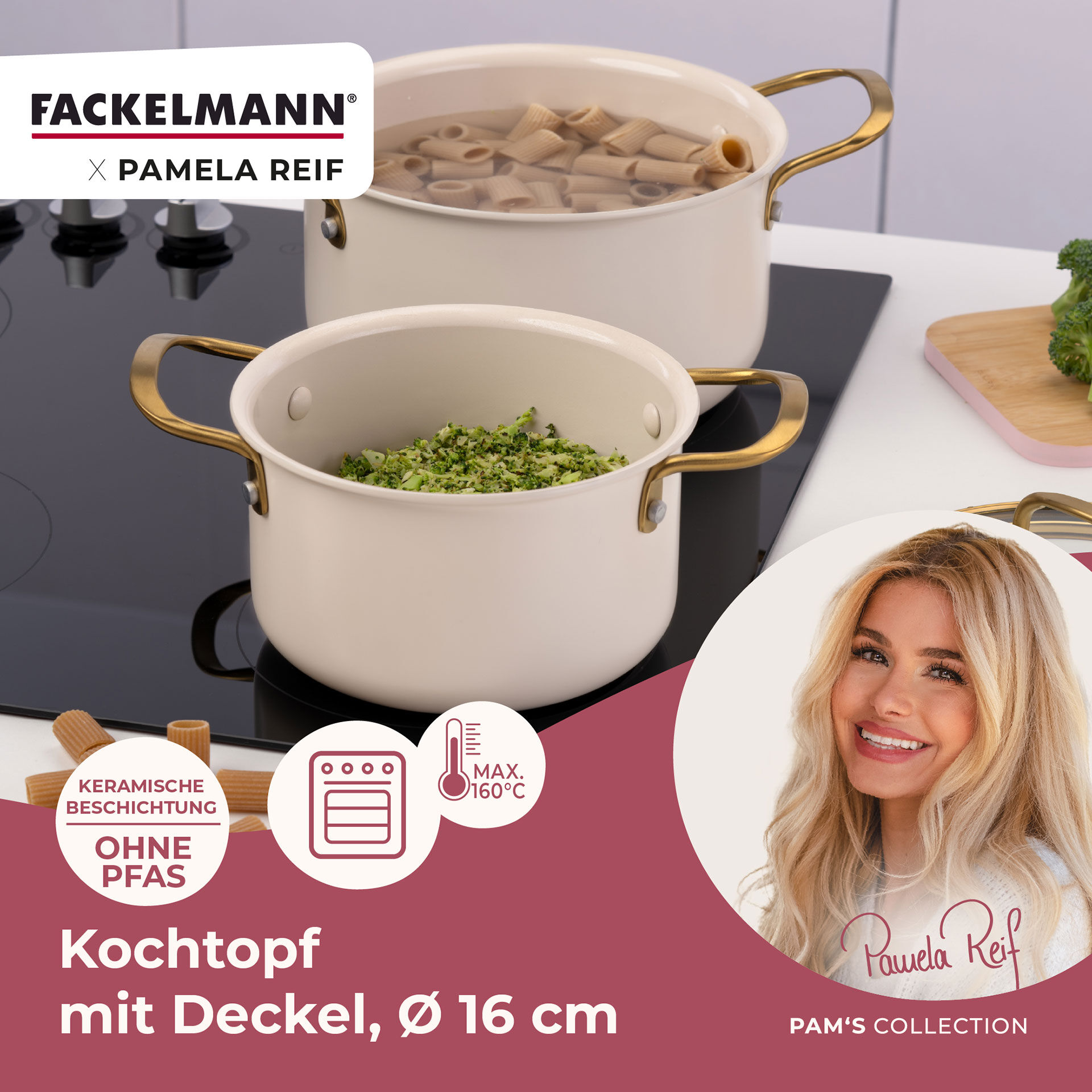 Pamela Reif Kochtopf mit Deckel Signature, Ø16cm