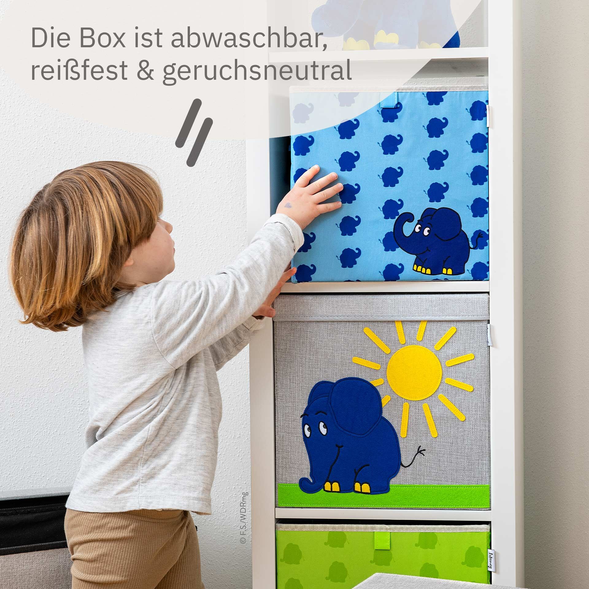 Aufbewahrungsbox DieMaus Elefant, blau