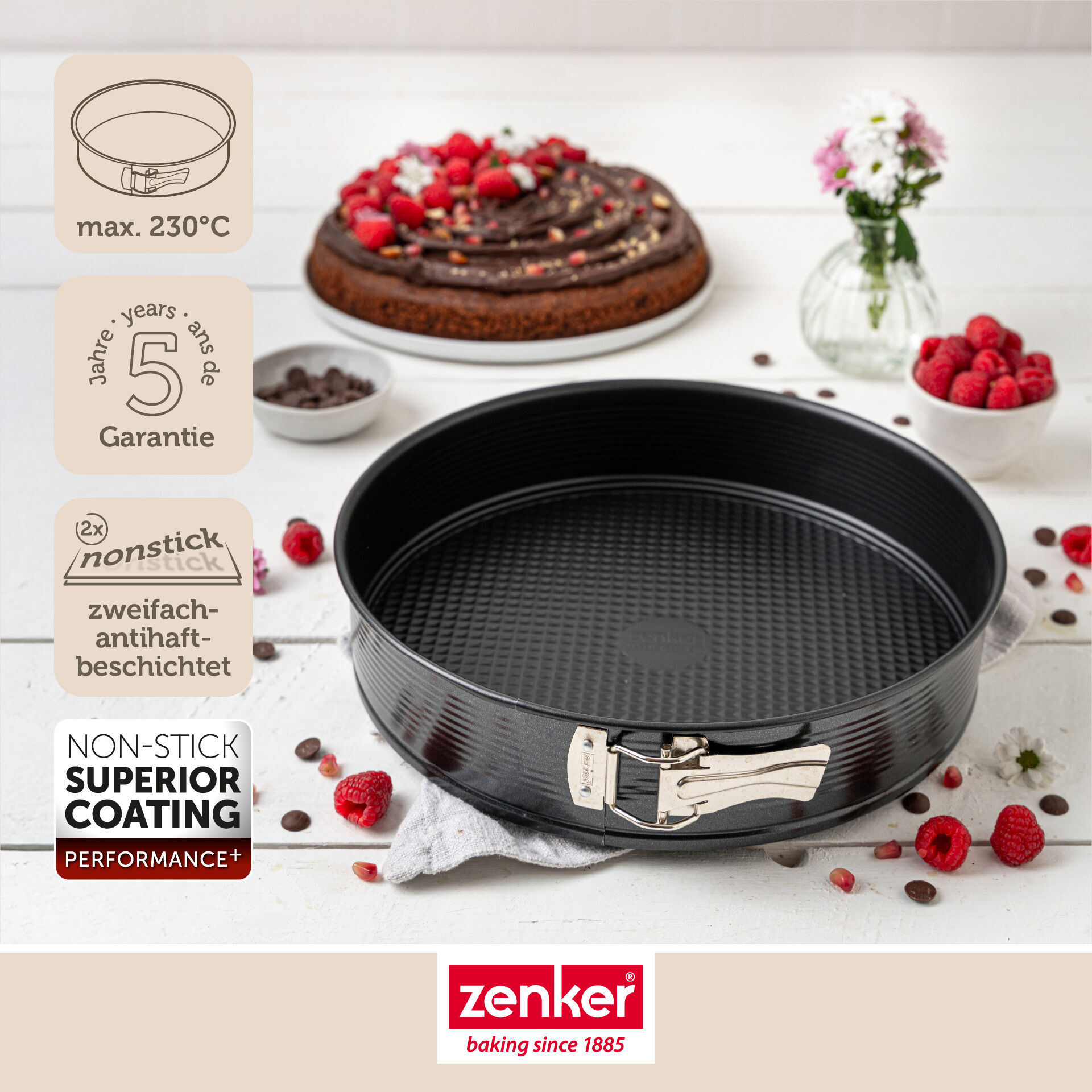 Springform mit Flachboden Perfect Black+, Ø 30cm