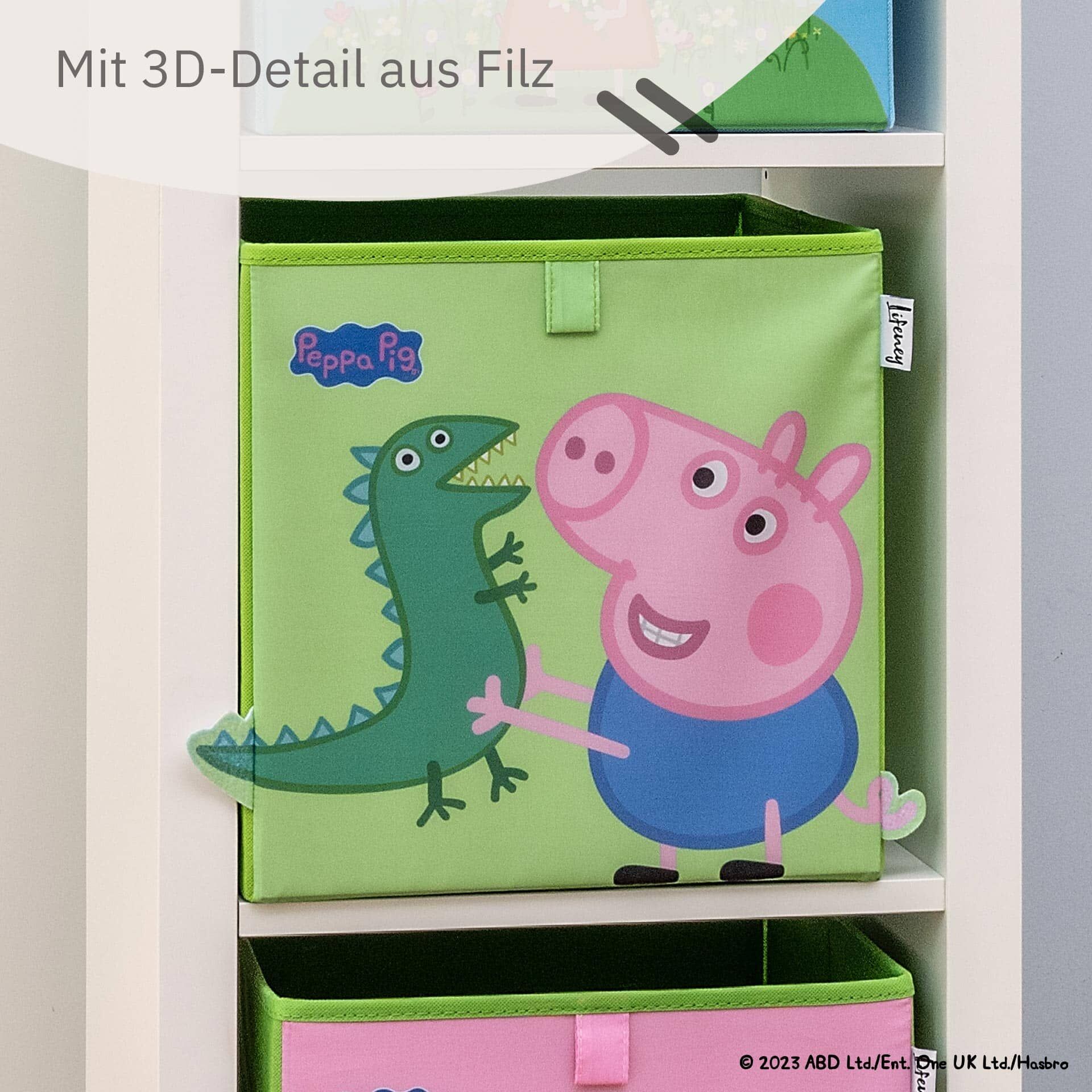 Aufbewahrungsbox Peppa Pig George und Dino, 30x30x30cm