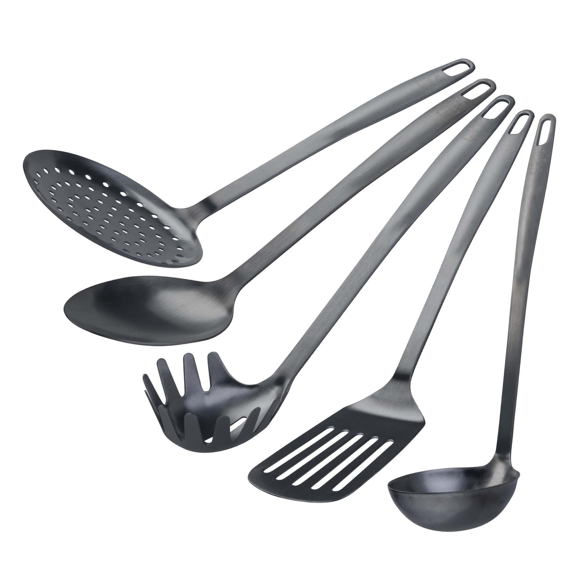 Küchenhelfer-Set Satin, 5-teilig, Schwarz, Edelstahl