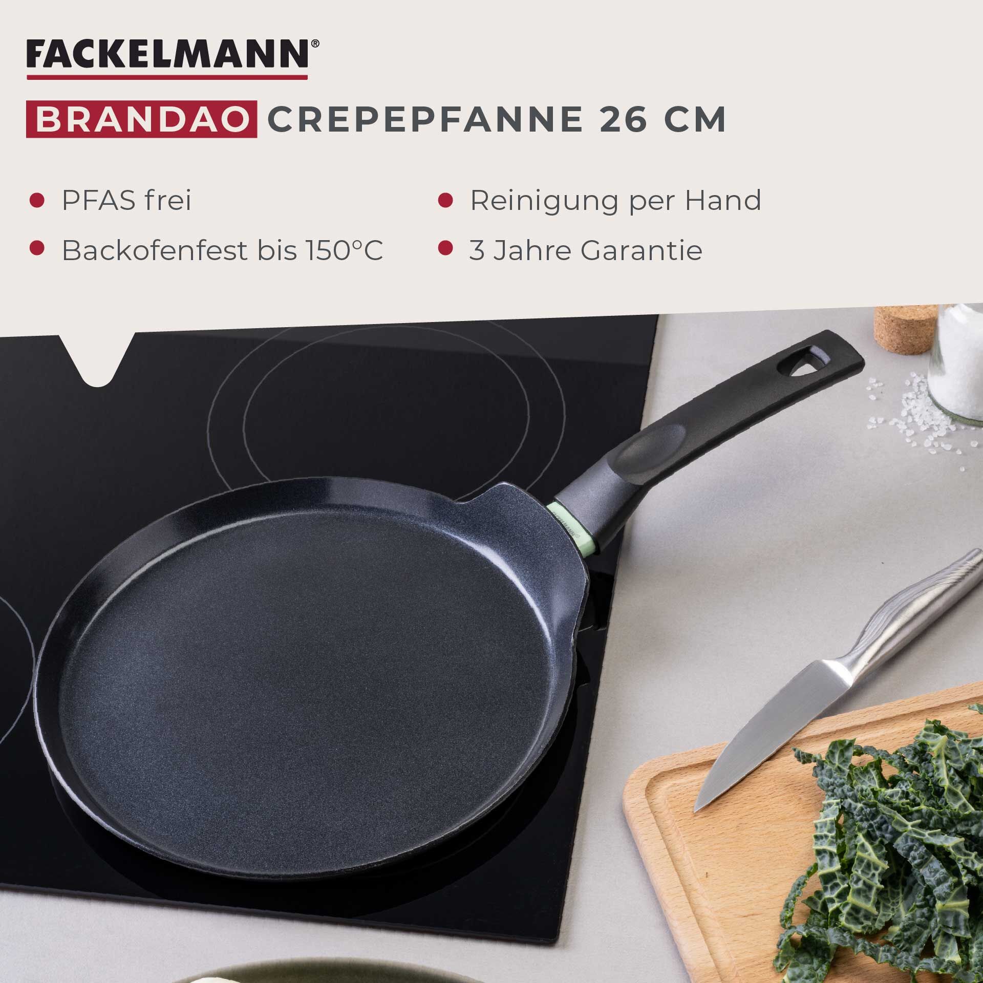 Crêpepfanne Brandao, Keramik, antihaft, Ø26cm