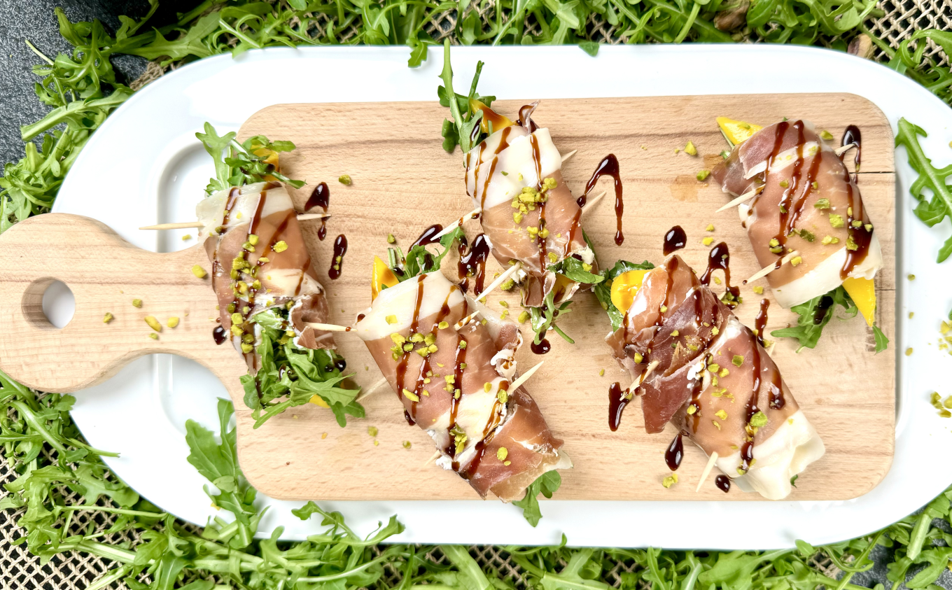 Serrano-Mango-Röllchen