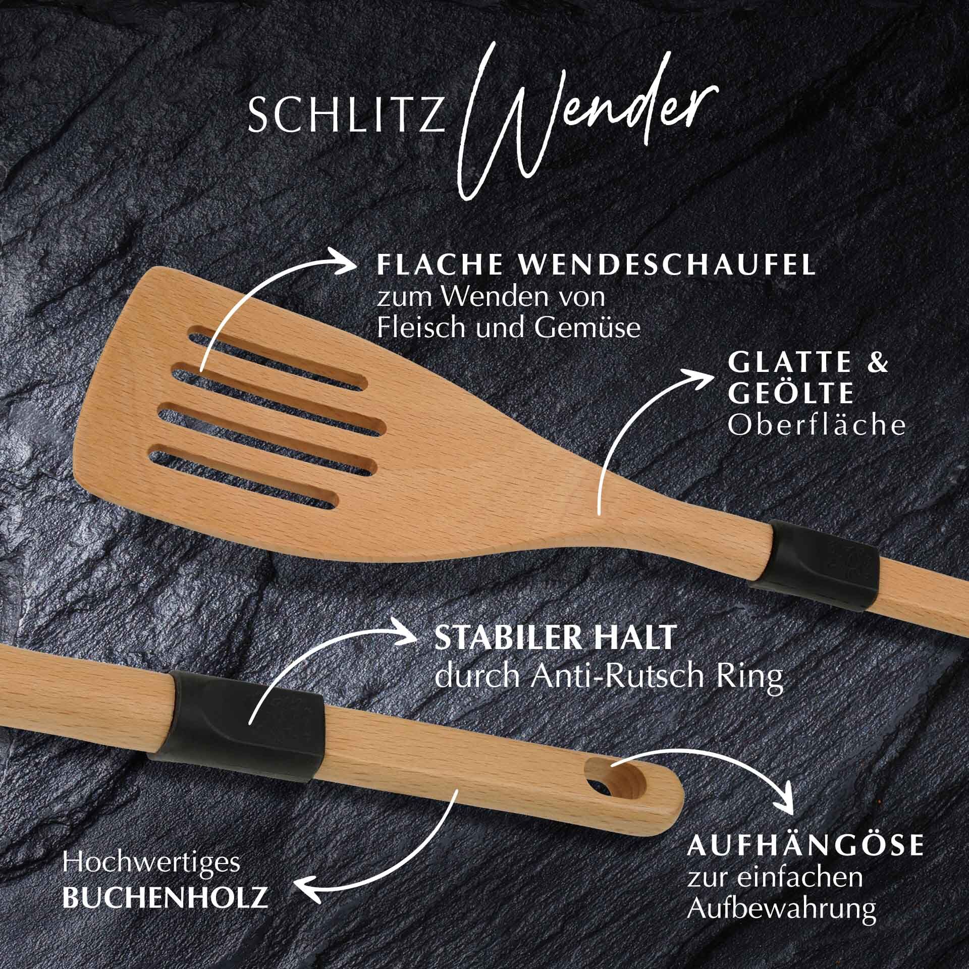 Pfannenwender mit Schlitzen, 31cm