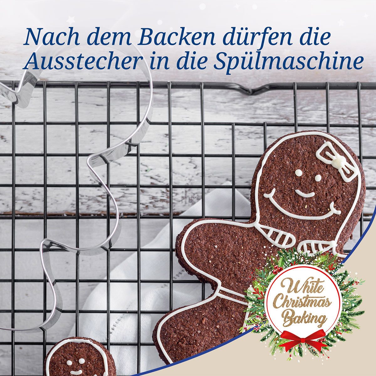 Ausstecher Lebkuchenmann White Christmas Baking, 3-teilig