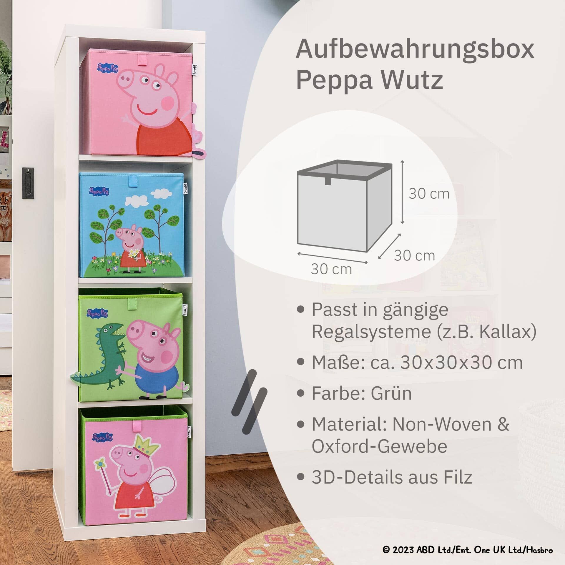 Aufbewahrungsbox Peppa Pig George und Dino, 30x30x30cm