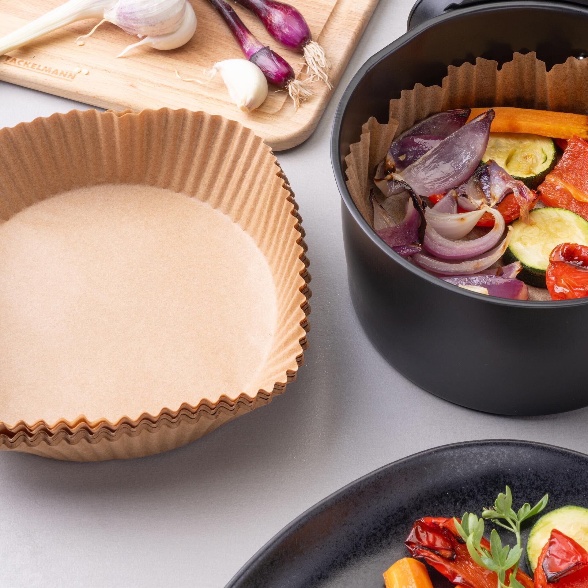 Backpapier für Heißluftfritteuse rund, 16cm, 50 Stk.