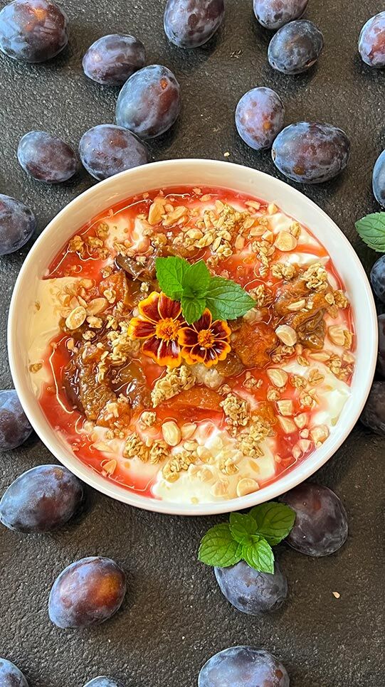 Joghurt-Bowl mit Zwetschgenmus - Rezept | Fackelmann