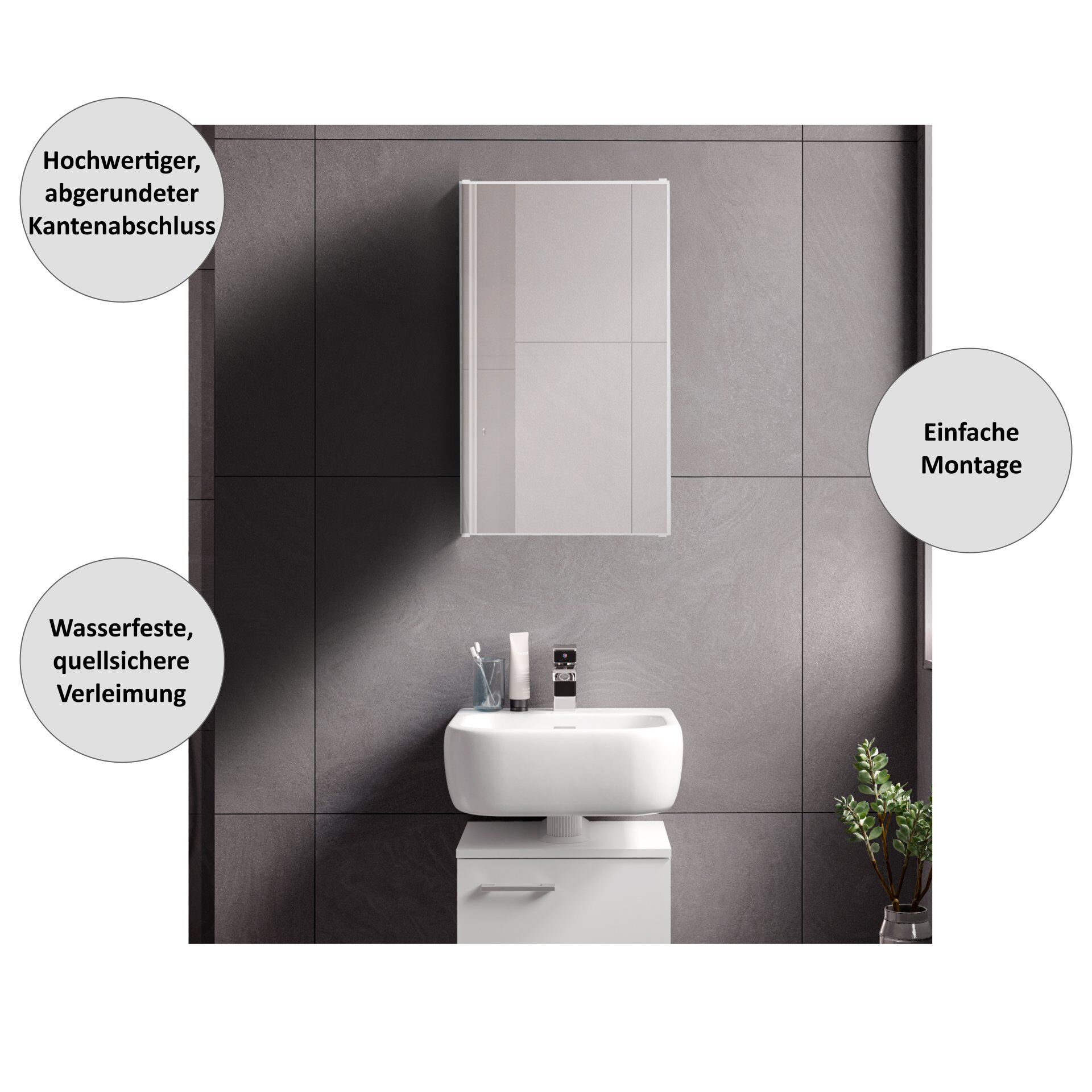 Spiegelschrank Easy, 40cm, weiß