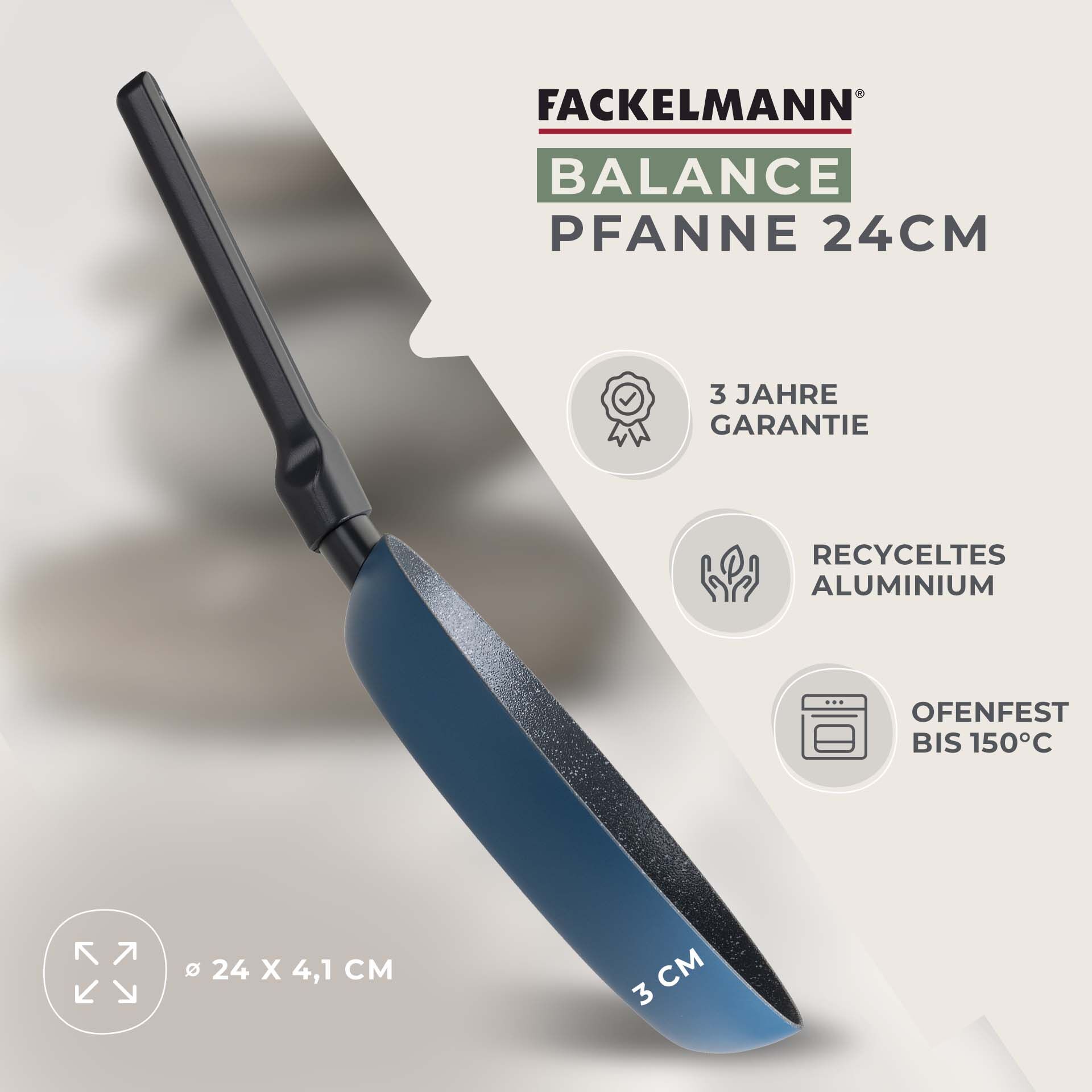 Bratpfanne Balance, Keramik, antihaft, Ø24cm