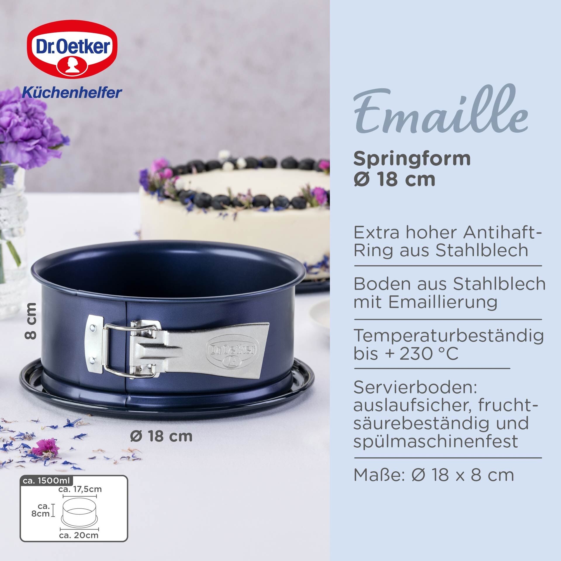 Springform Back-Liebe Emaille, Ø18cm