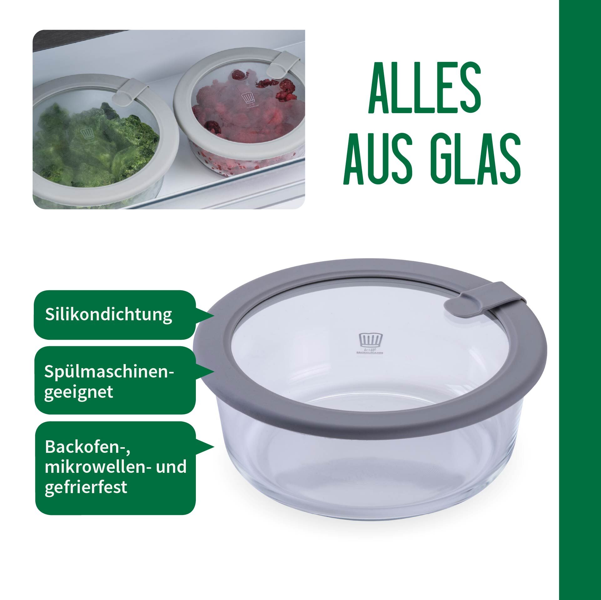 Vorratsdose Glas, rund, 950ml