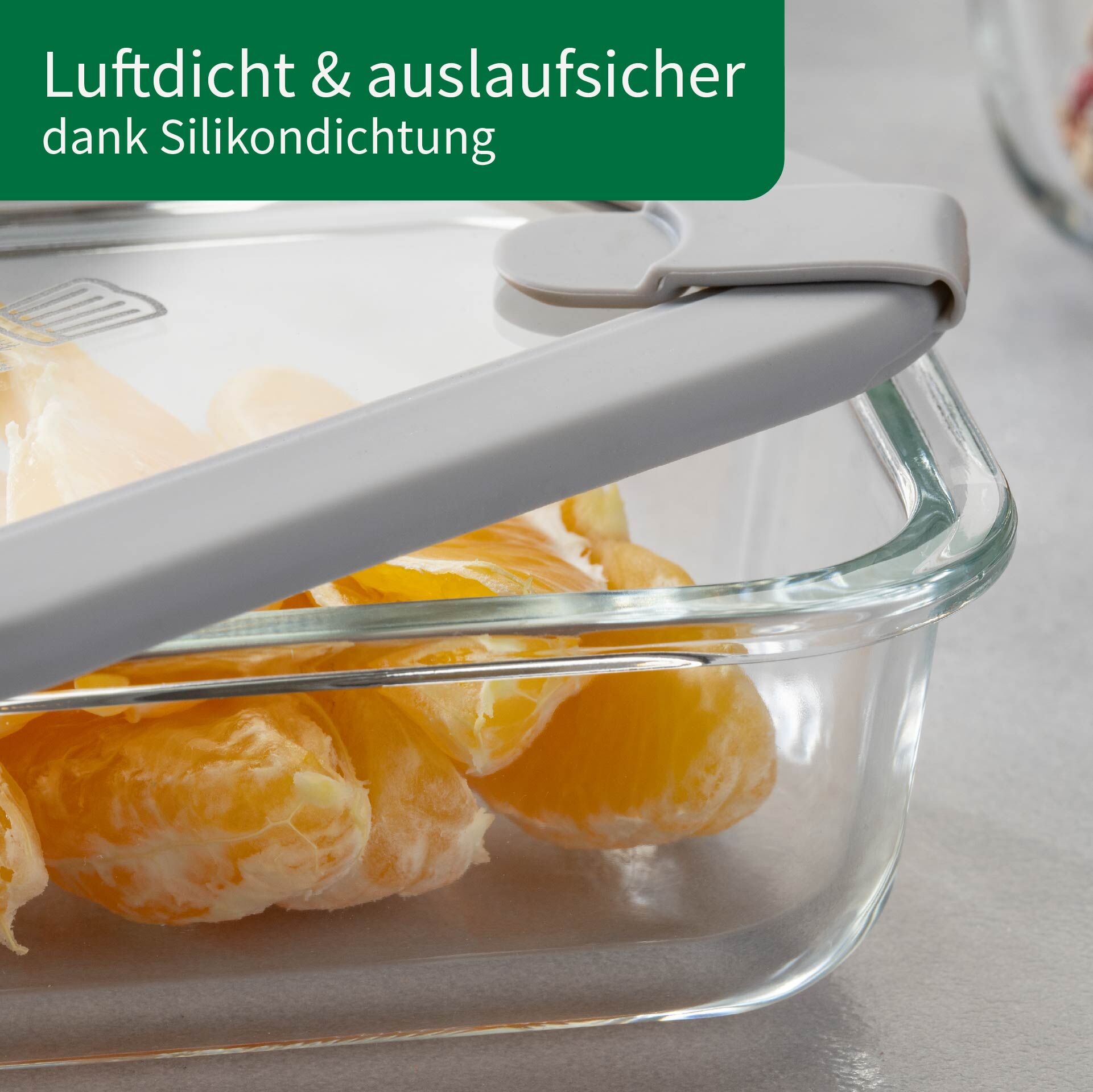 Vorratsdose Glas, eckig, 640ml