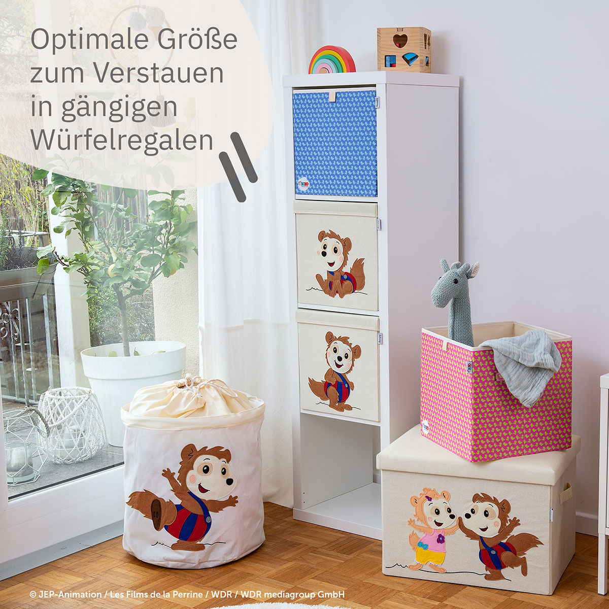 Aufbewahrungsbox mit Deckel Bobo sitzend, 33x33x33cm