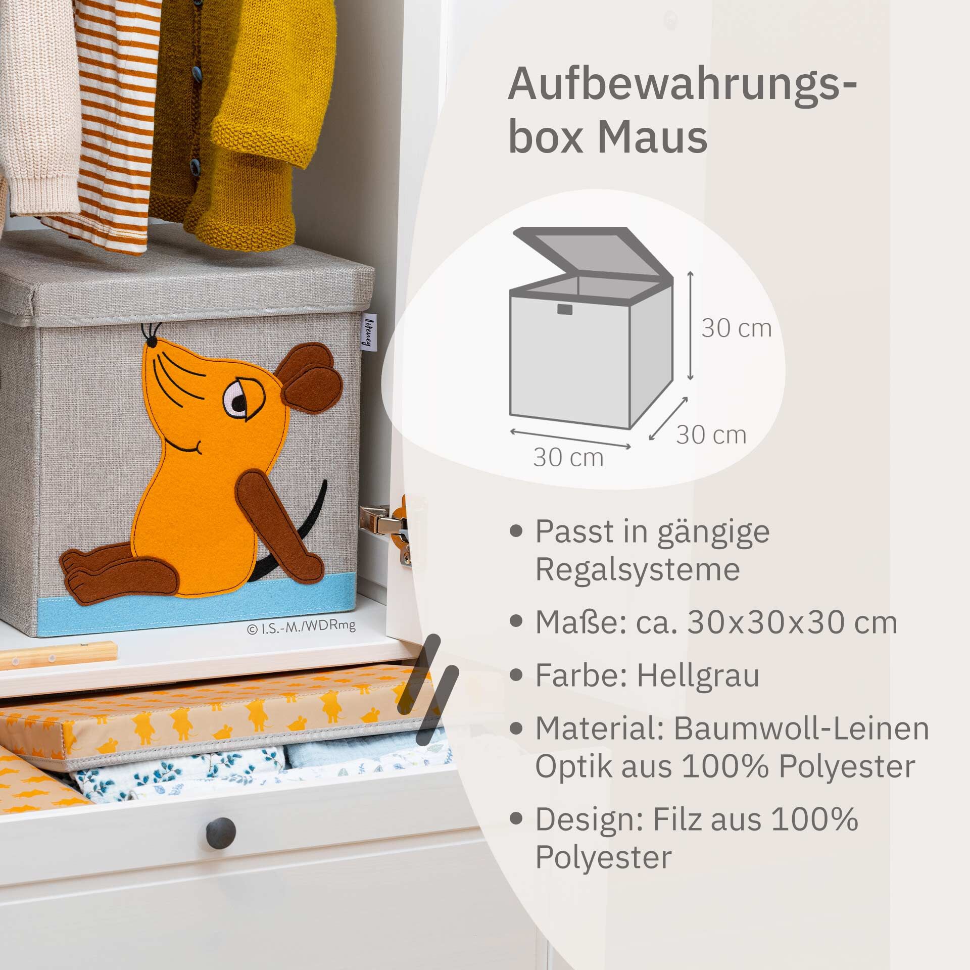 Aufbewahrungsbox mit Deckel DieMaus sitzend