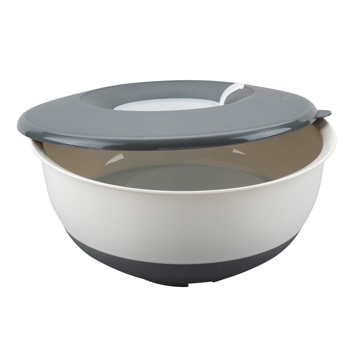 Rührschüssel mit Deckel, 3,2 l, weiß-grau