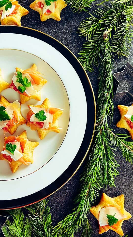 Blätterteig-Serrano-Sterne