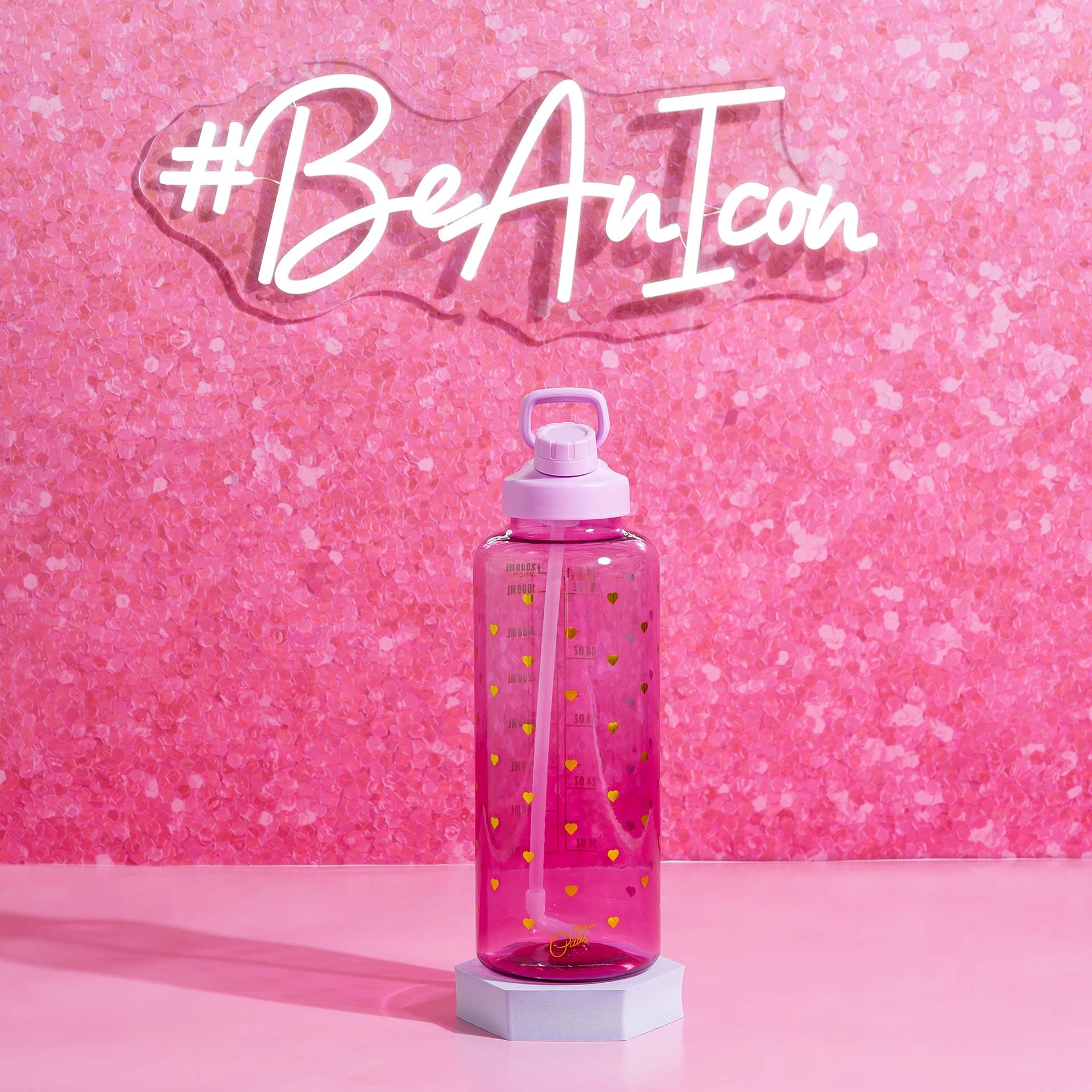 Motivations-Trinkflasche Lila, 2L