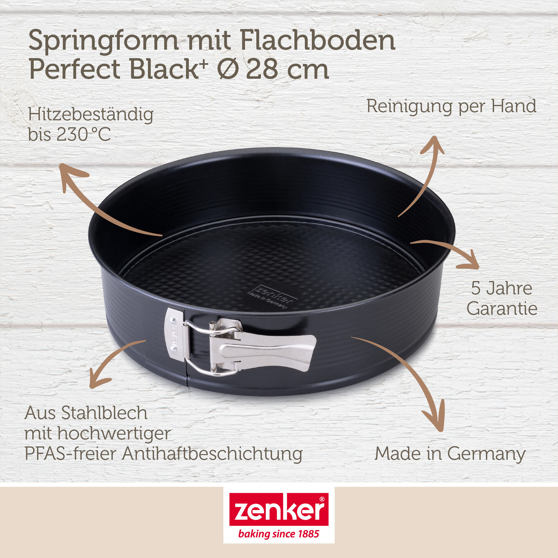 Springform mit Flachboden Perfect Black+, Ø28cm