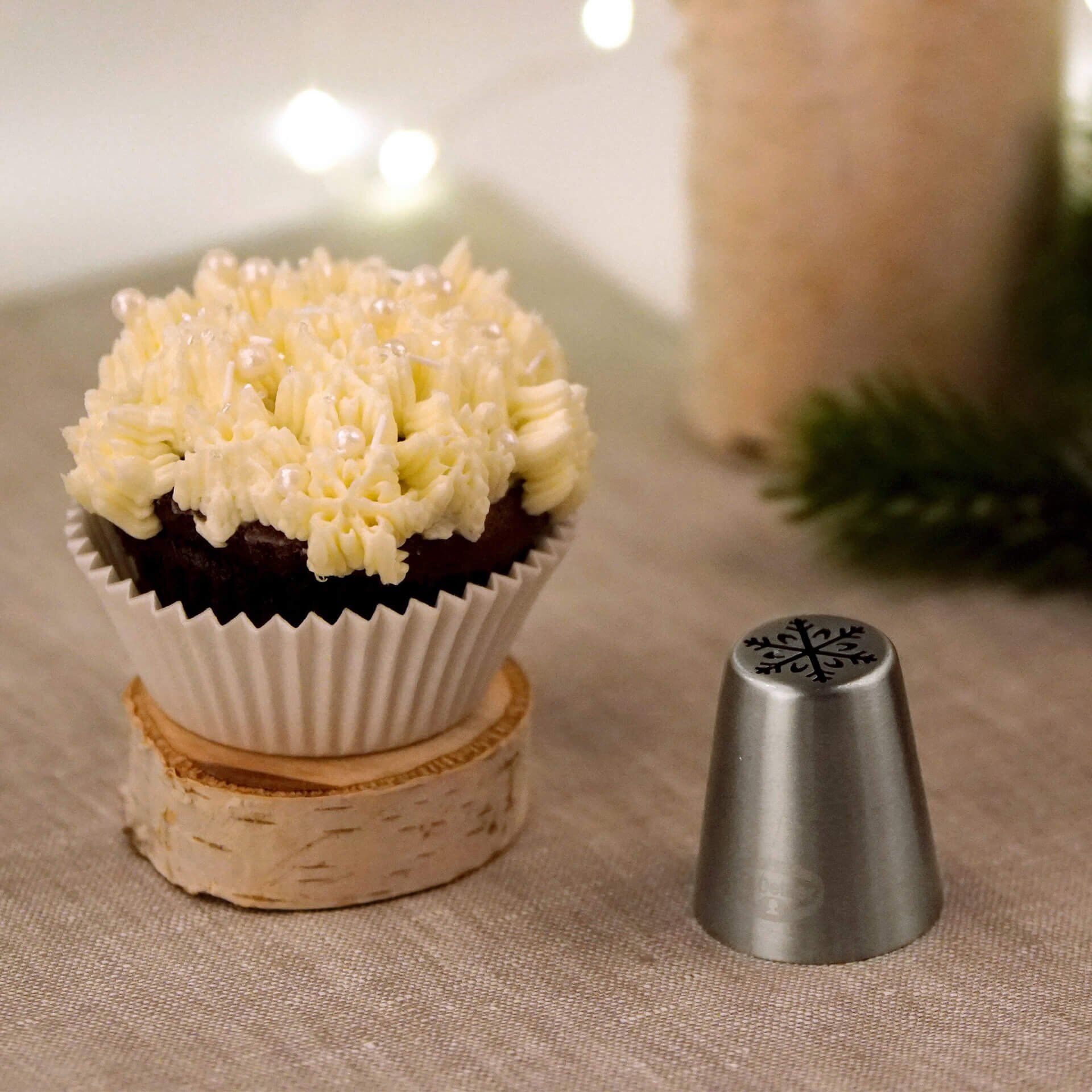 Tülle Schneeflocke inkl. 4 Spritzbeutel White Christmas Baking