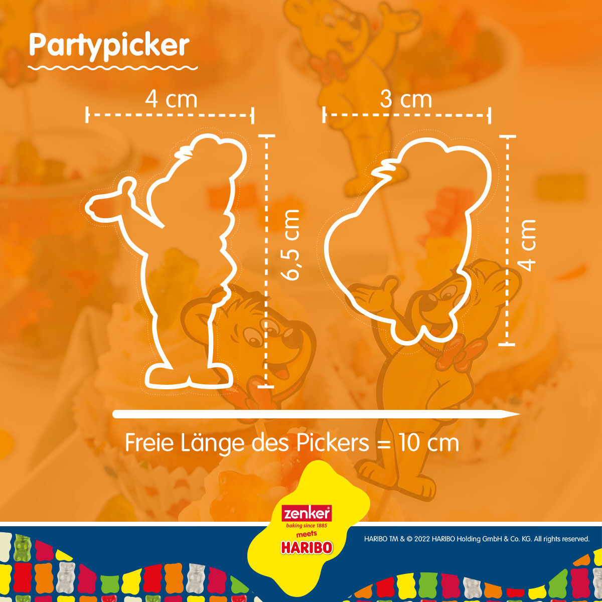 Party-Picker "HARIBO Goldbär", 24 Stück