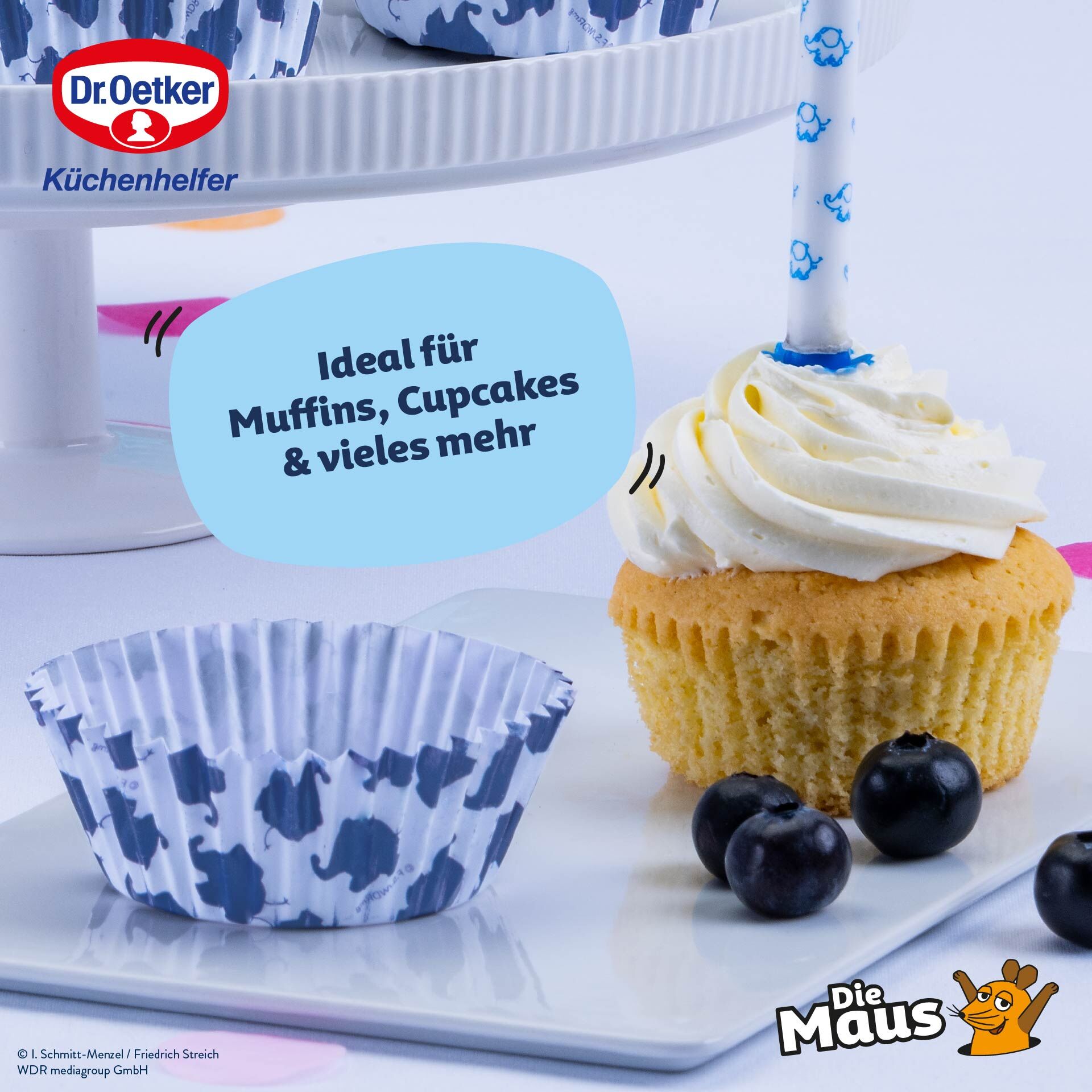 Papier-Backförmchen DieMaus Elefant, Ø5cm, 50 Stk.