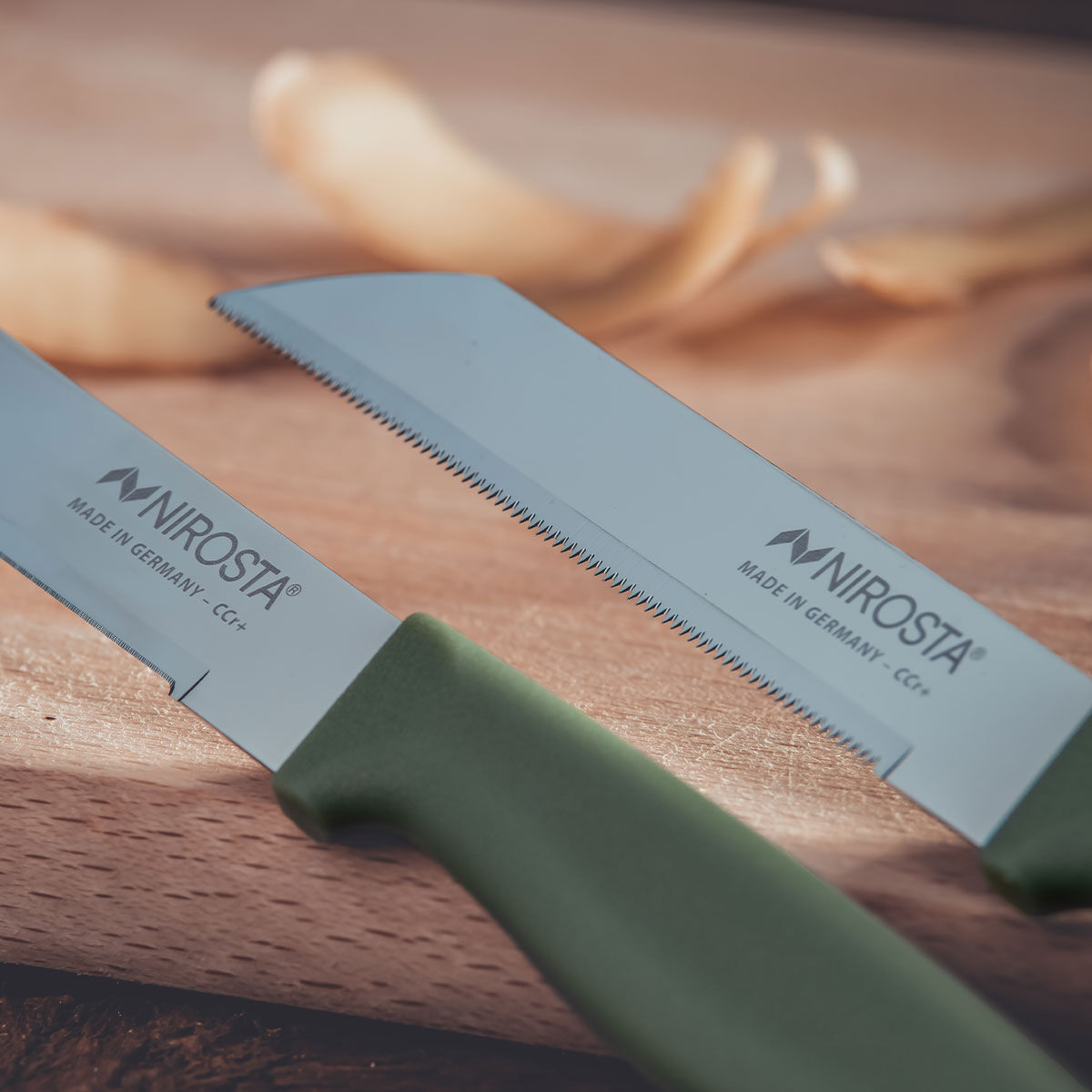 Gemüsemesser-Set Elemental, 2 Stück, grün