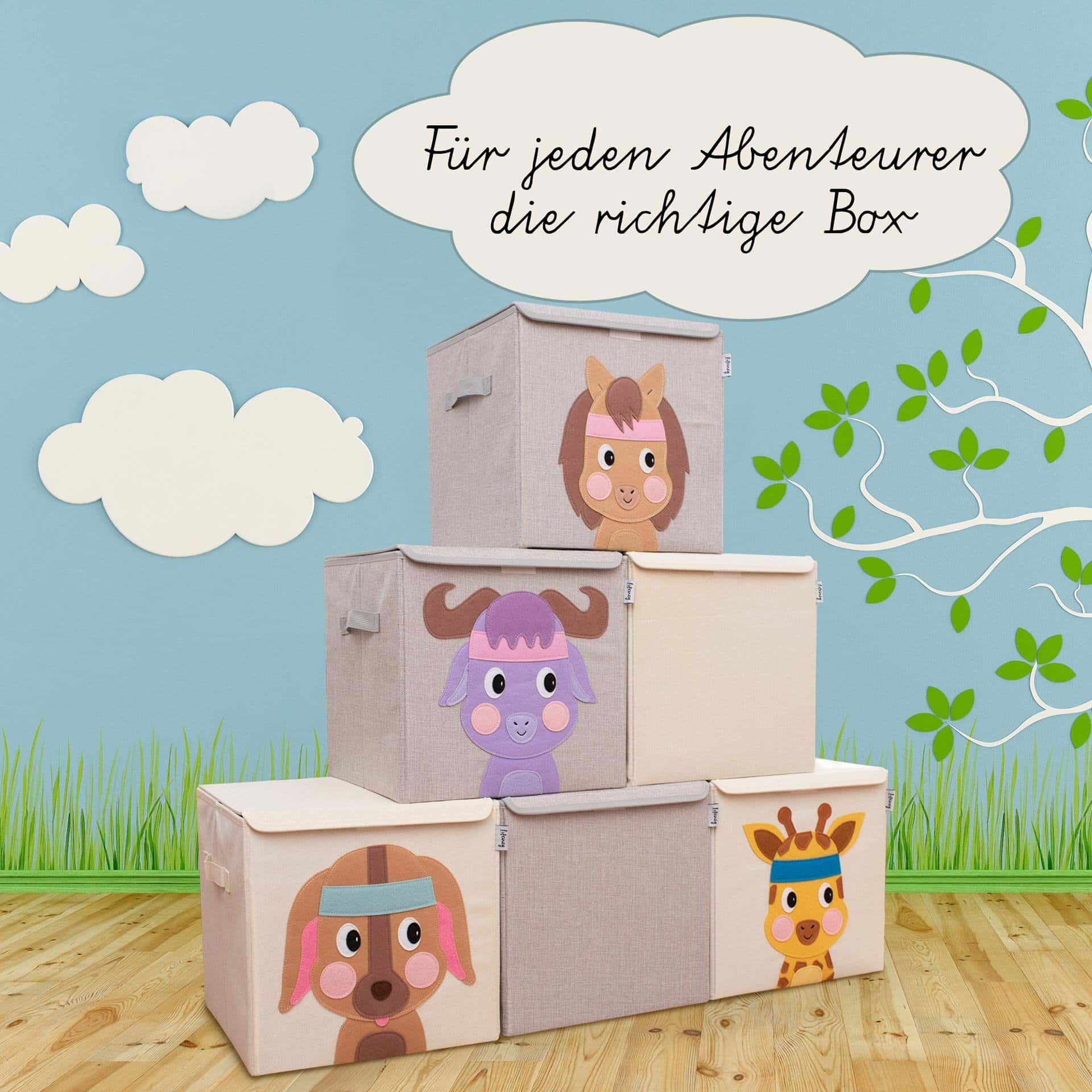 Aufbewahrungsbox mit Deckel, Stier, braun, 33x33x33cm